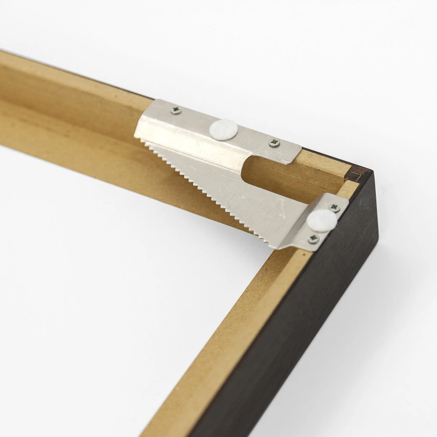 Close-up of the metal hanging fitting and wooden frame construction on Eiffel Tower Study 1 – Gerald Berghammer.