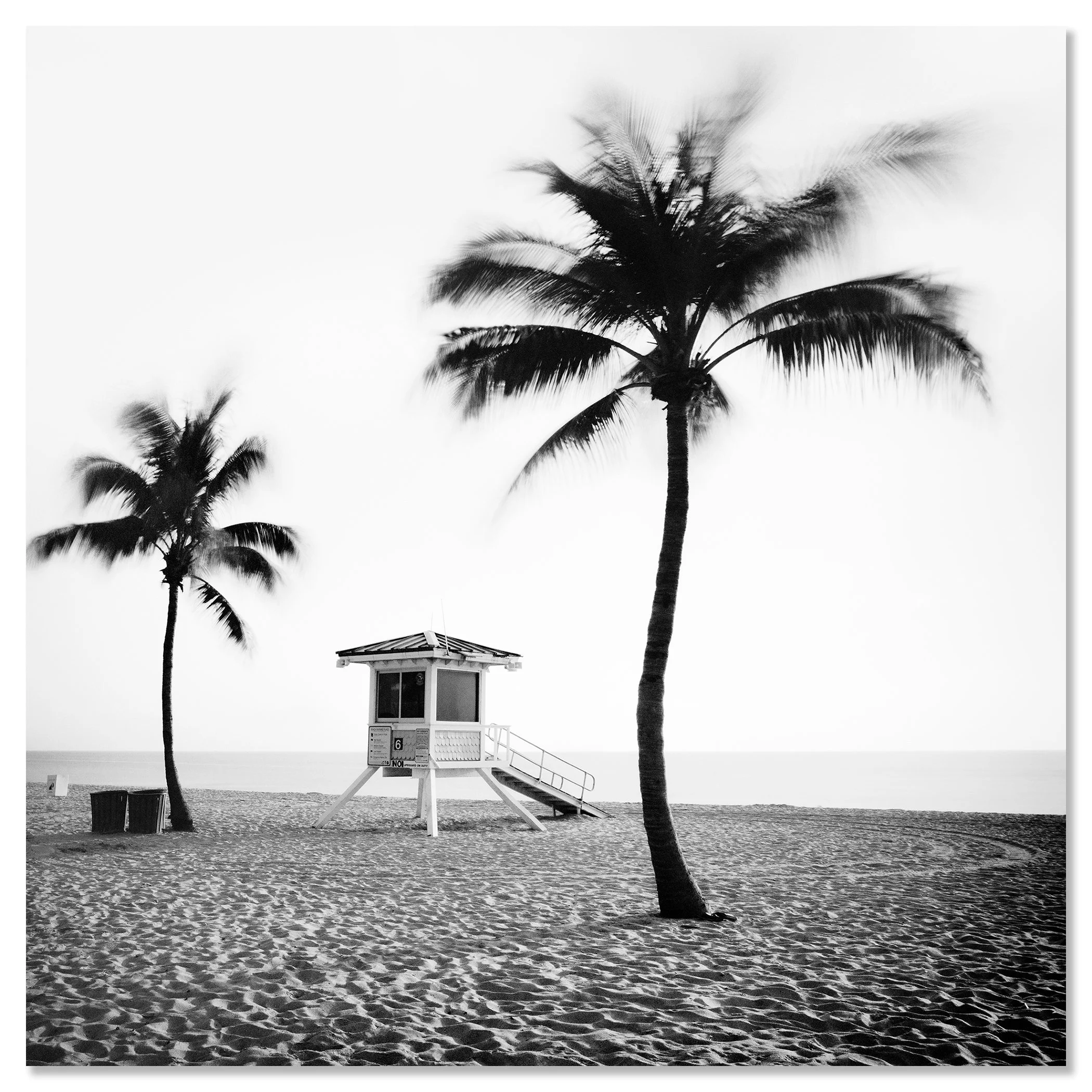 Fort Lauderdale Beach, Study 4 – black-and-white photograph mounted on aluminium Dibond and presented frameless.