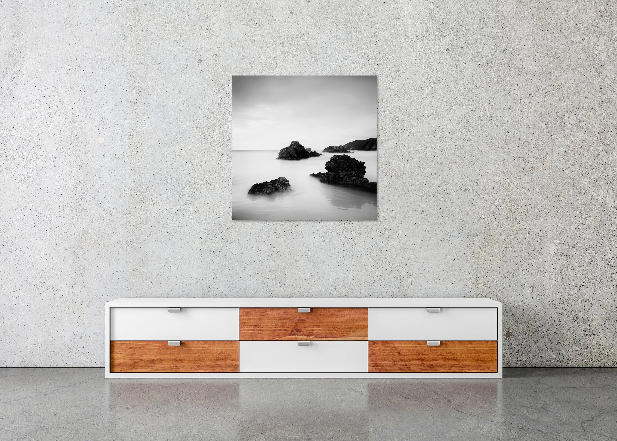 Award-Winning Beach Study 1 – Scotland displayed as a frameless photo print mounted on Dibond