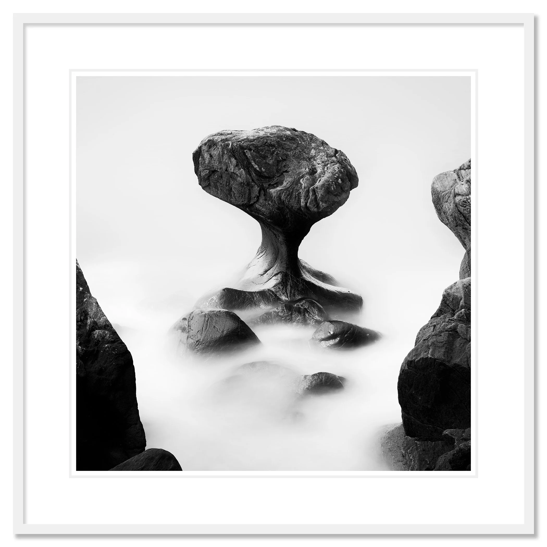 Attracted by the Sea Study 2 as an archival pigment print in a white aluminium frame with a white mount by Gerald Berghammer.
