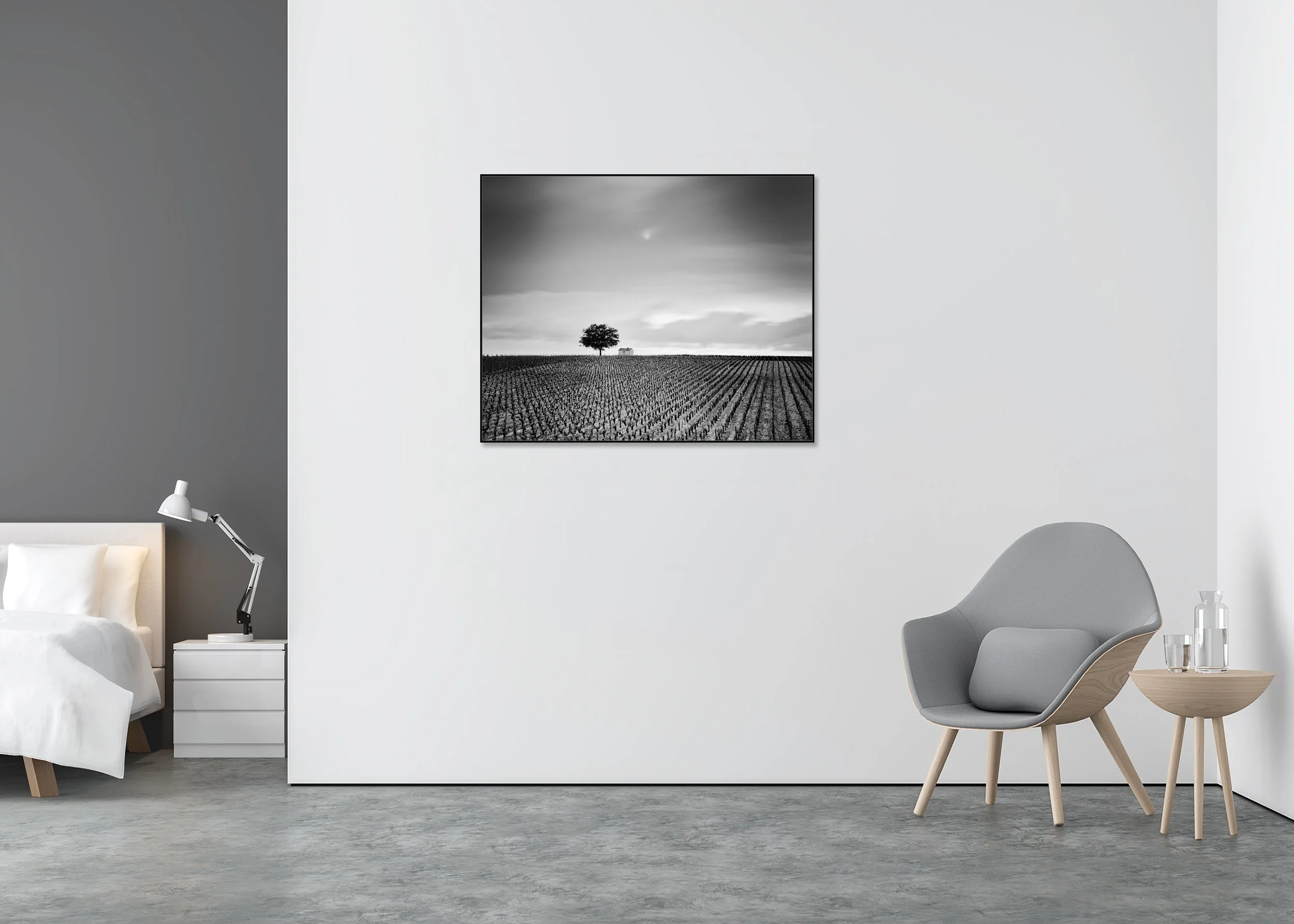 Champagne Paradise Study 2 in a contemporary interior, ArtBox presentation, by Gerald Berghammer