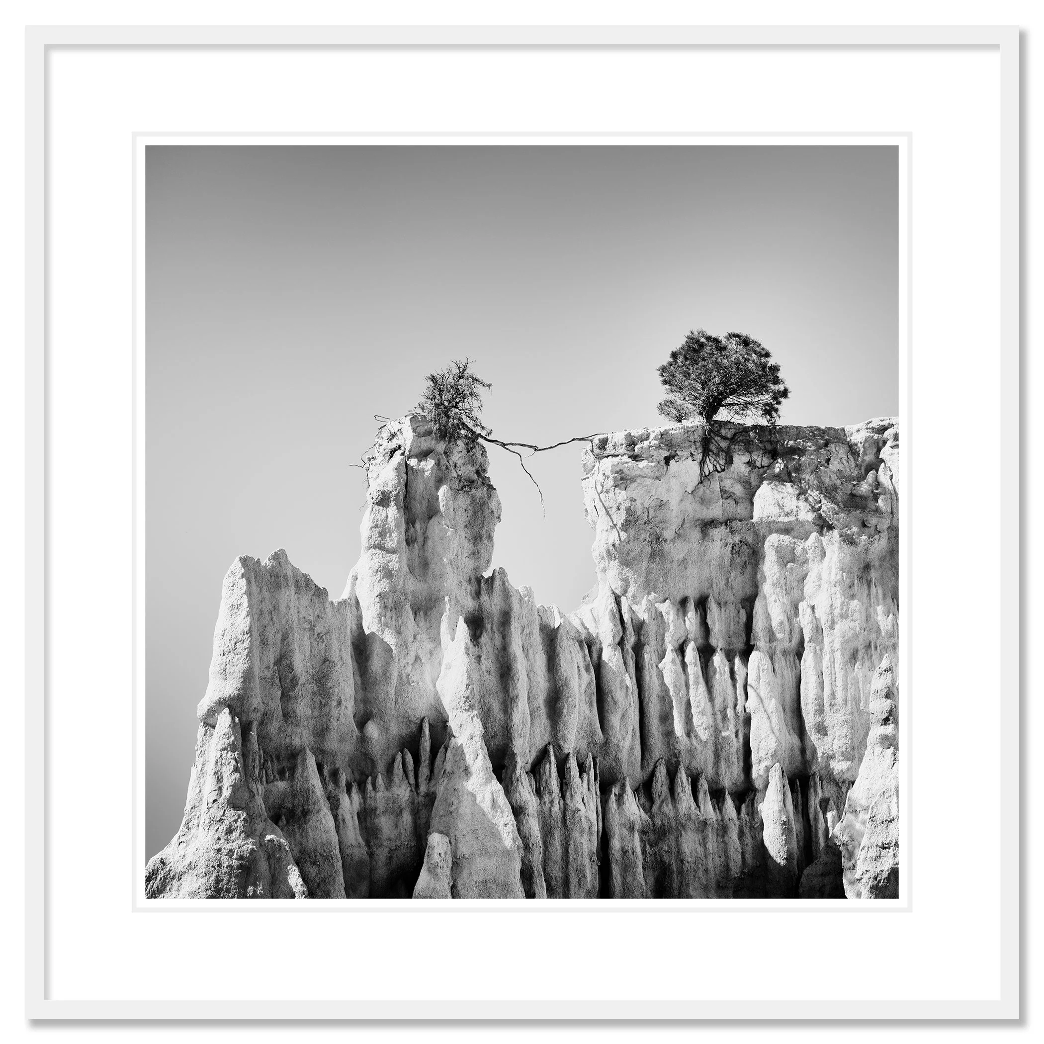 The Organs of Ille-sur-Tet Study 3 shown as an archival pigment print in a white aluminium frame with a white mount by Gerald Berghammer.