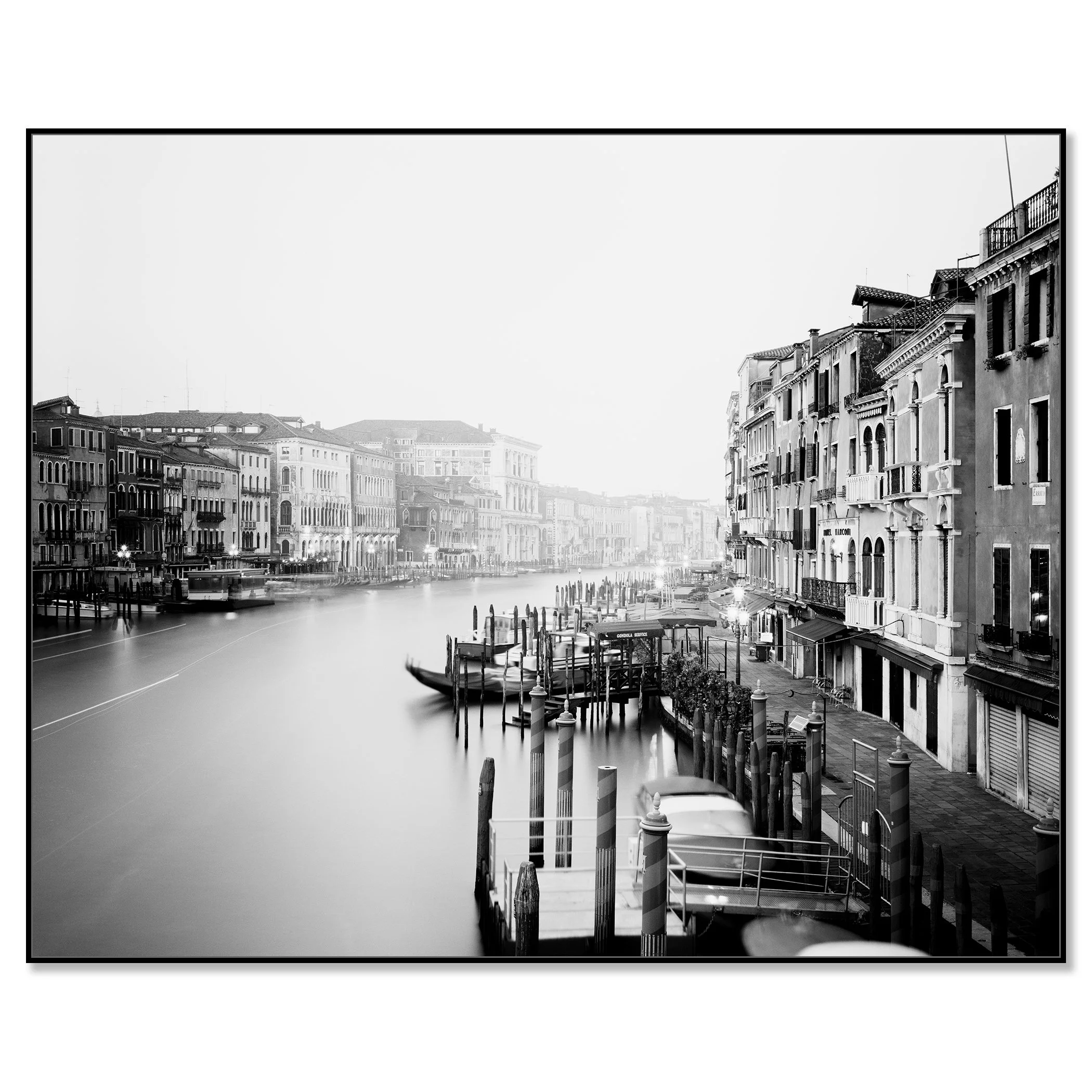 Canal Grande, Study 1 – Venice, black-and-white photograph in a black aluminium ArtBox.