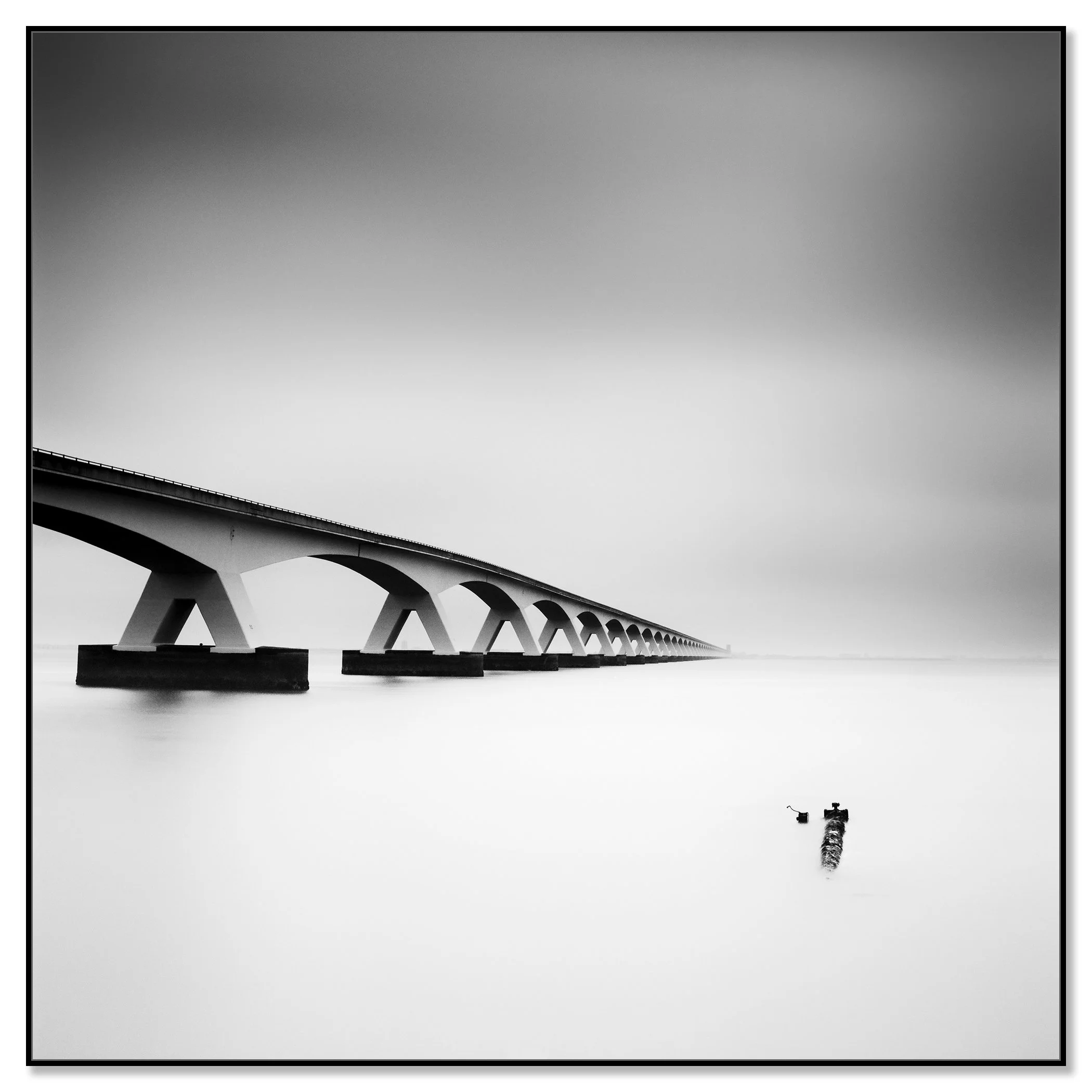 Zeeland Bridge Study 1 presented in a black aluminium ArtBox frame by Gerald Berghammer.