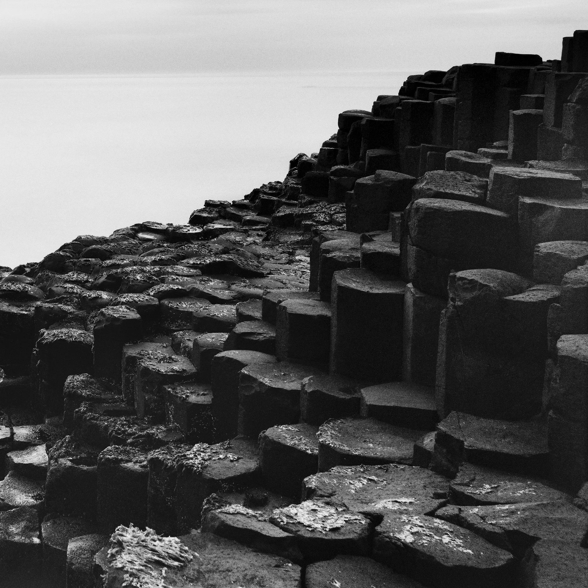 Giant’s Causeway Study 3 by Gerald Berghammer, close-up of the textured volcanic basalt columns at Giant’s Causeway in Northern Ireland.