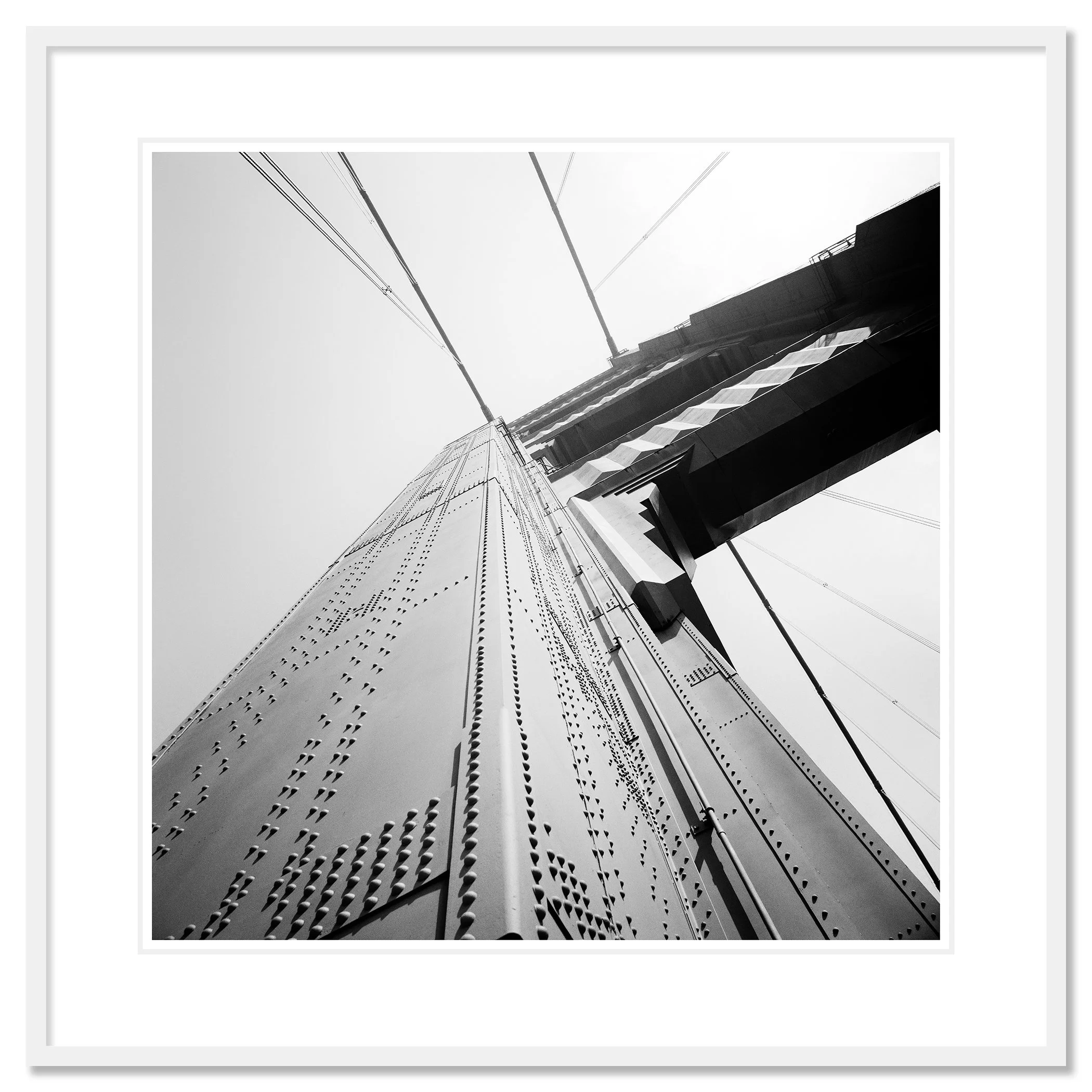 Golden Gate, Detail Study 2 by Gerald Berghammer in a white aluminium frame with white mount.