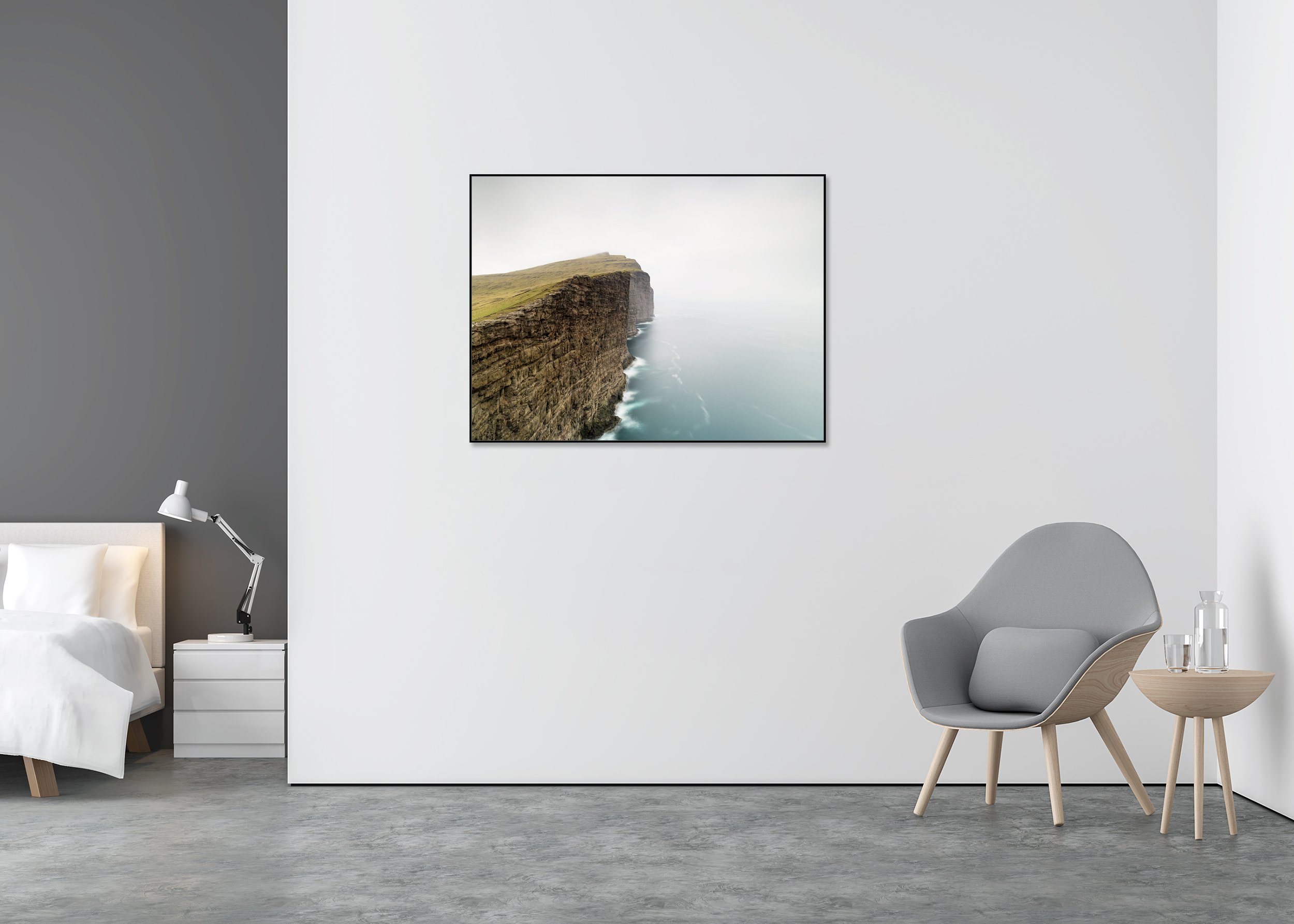 Trælanípa, Slave Cliff Study 1 – Faroe Islands, colour fine art photo print mounted to Dibond in an aluminium ArtBox