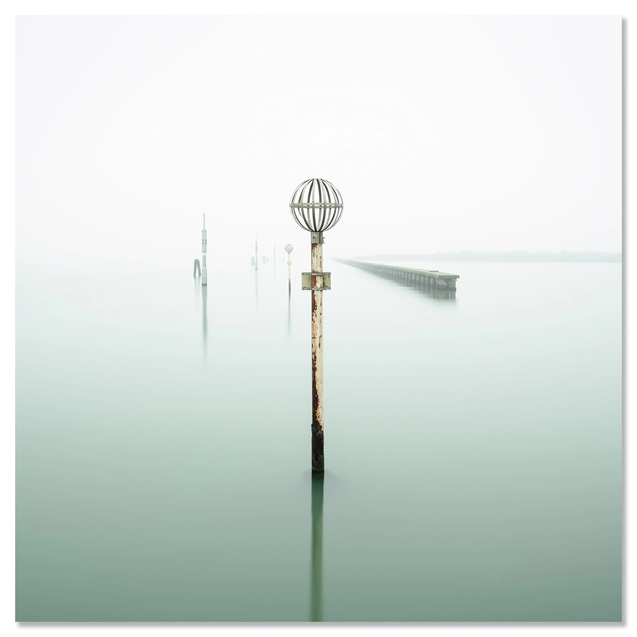 Briccole Study 1 presented as a frameless colour artwork mounted on aluminium Dibond by Gerald Berghammer.