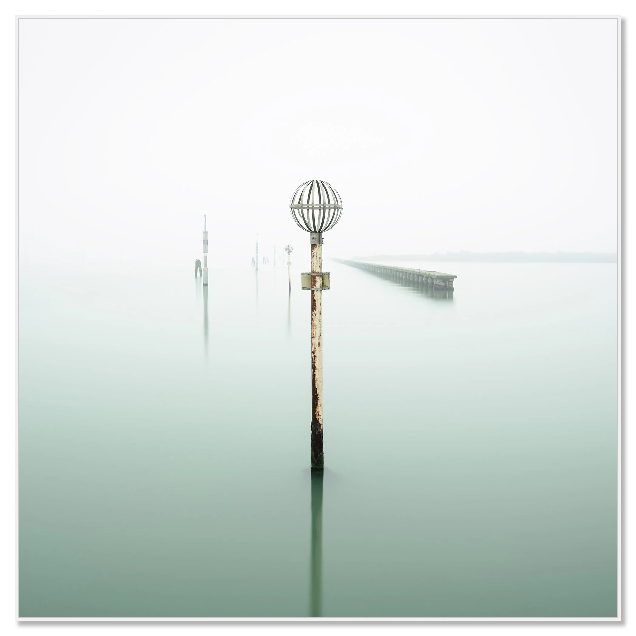 Briccole Study 1 mounted on aluminium Dibond in a white ArtBox frame by Gerald Berghammer.
