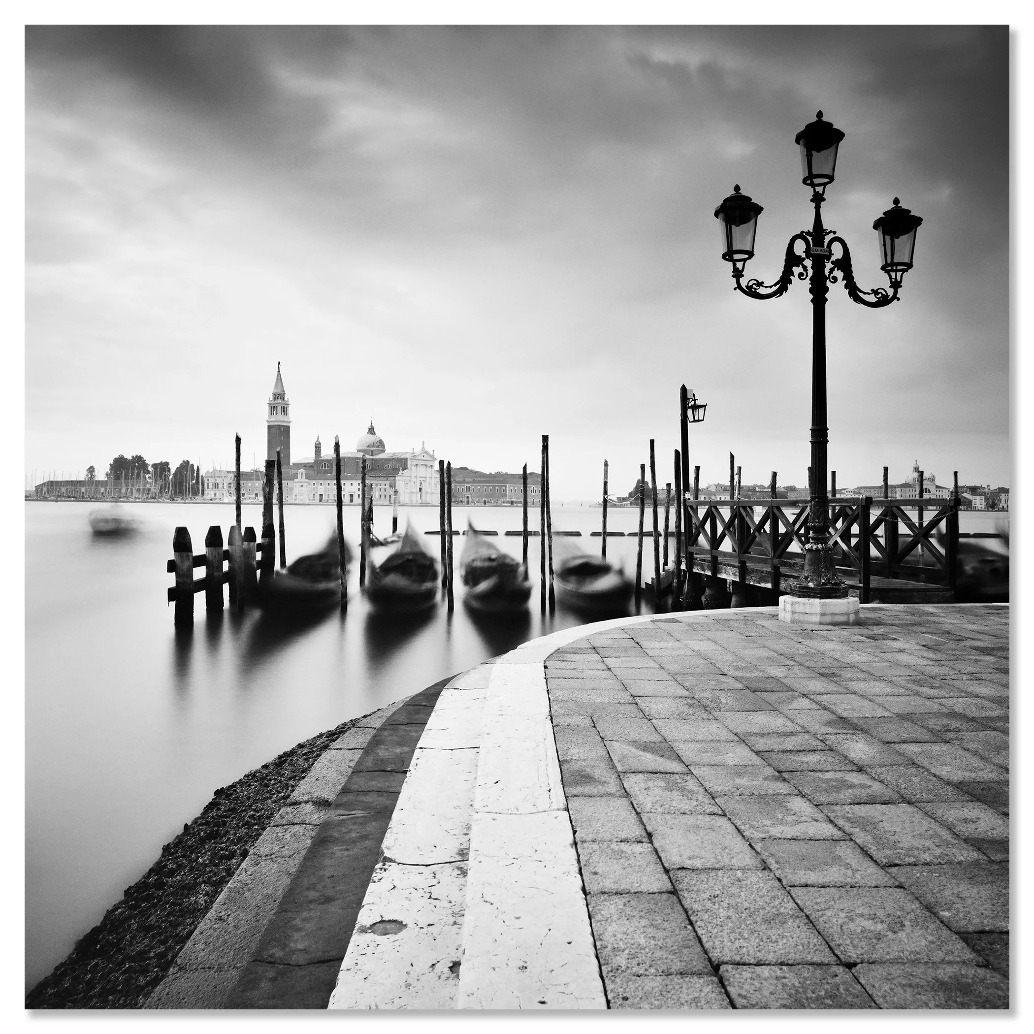 Basilica di San Giorgio Maggiore Study 2 black-and-white photo print mounted on Dibond, frameless