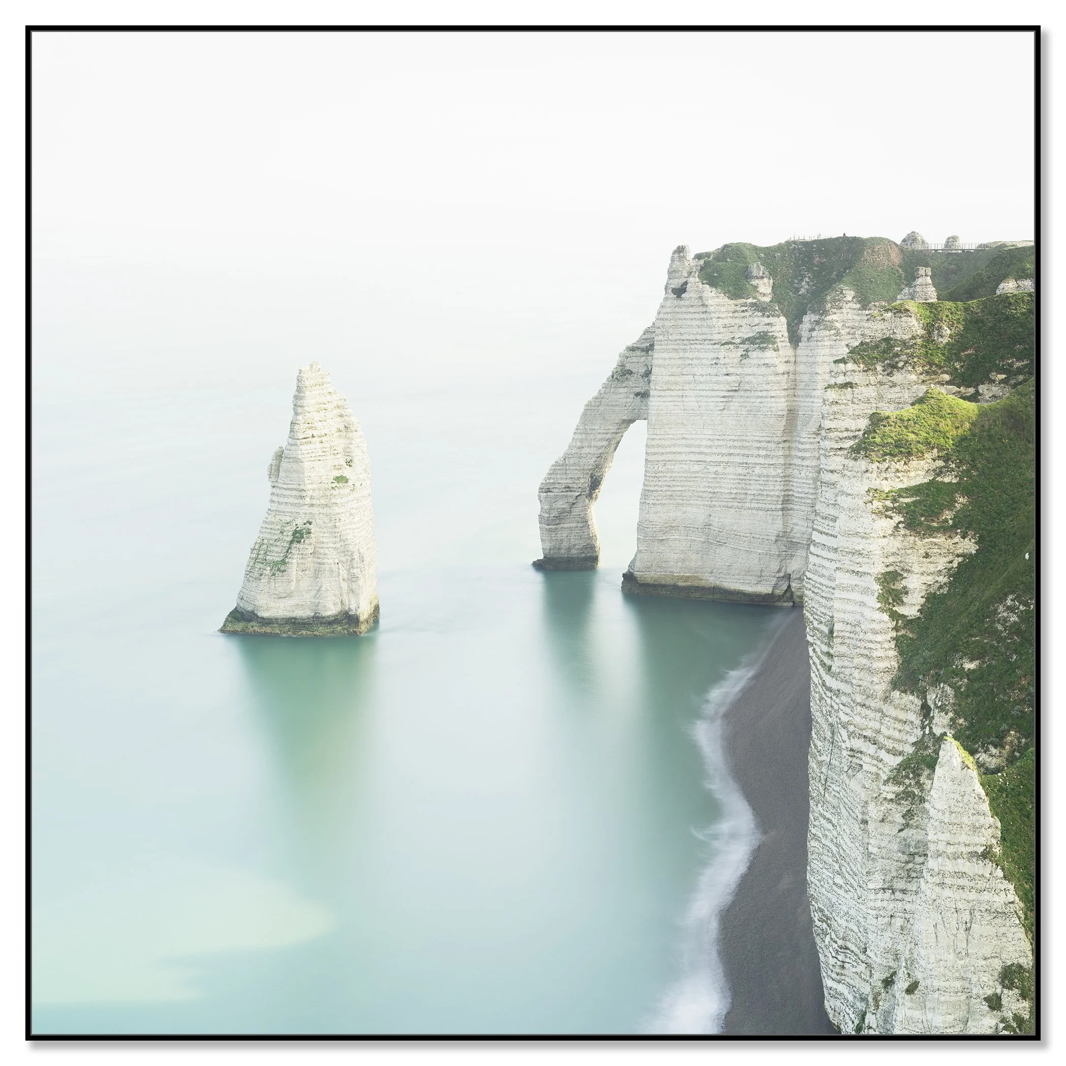 The White Cliffs of Étretat colour photo print in a black aluminium ArtBox frame