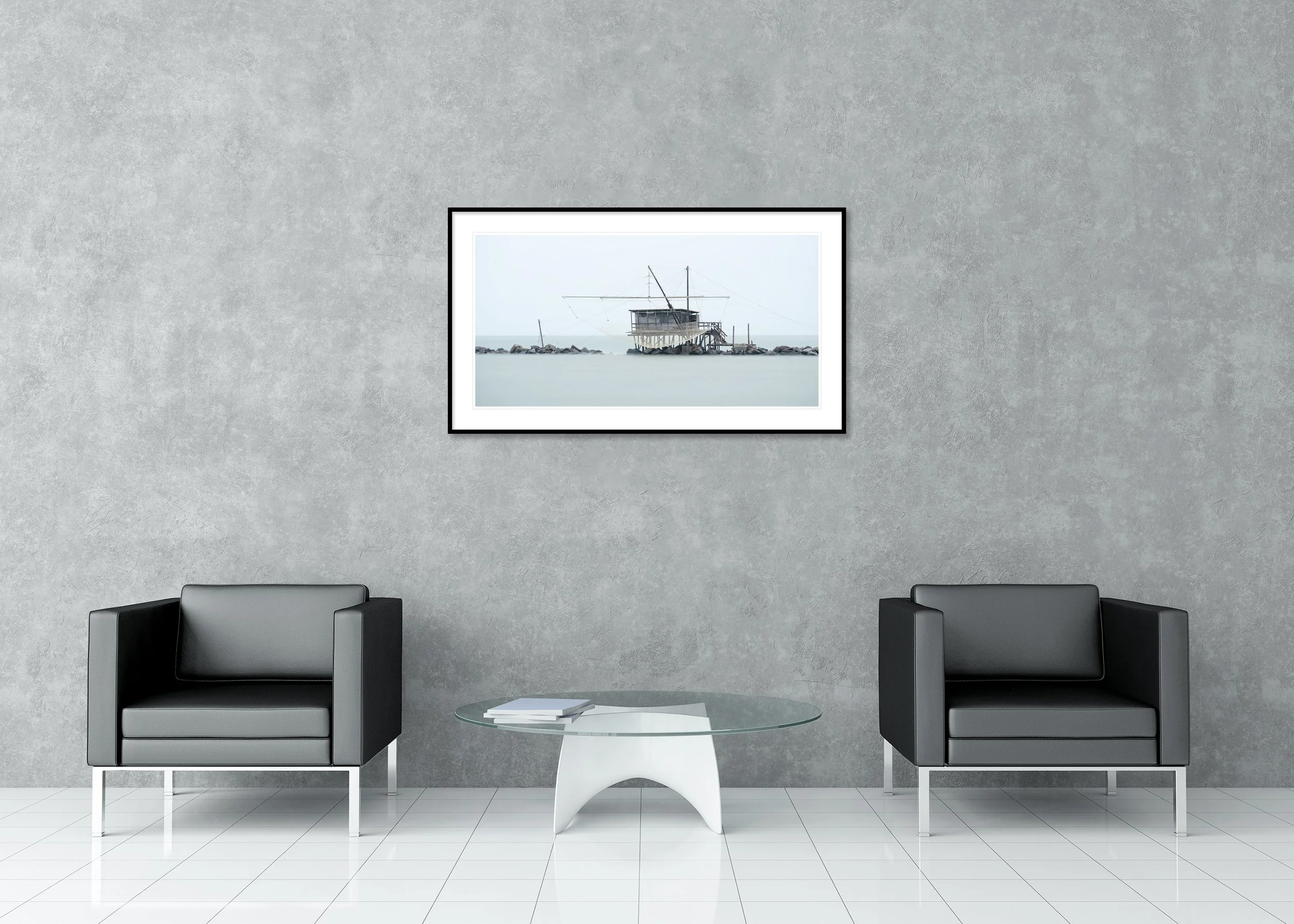 Retoni Study 4 displayed in a modern interior as an archival pigment print in an aluminium frame with white mount by Gerald Berghammer.
