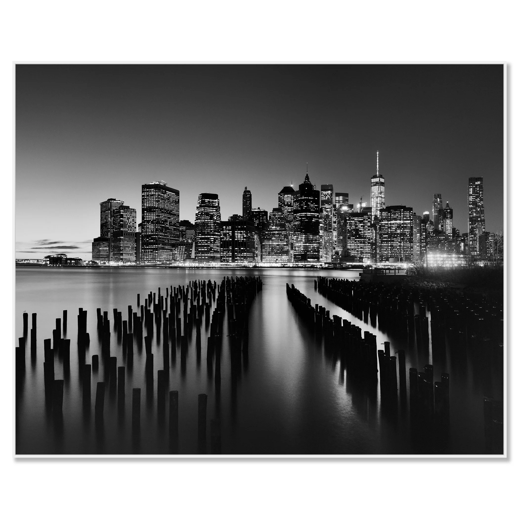 Manhattan Skyline Study 1 on Dibond in a white aluminium ArtBox frame, New York City.