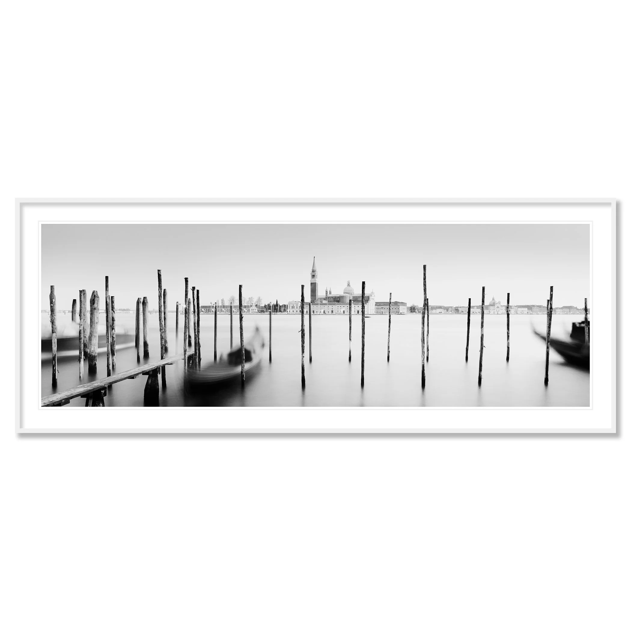 Basilica di San Giorgio Maggiore Panorama by Gerald Berghammer in a white aluminium frame with white mount.