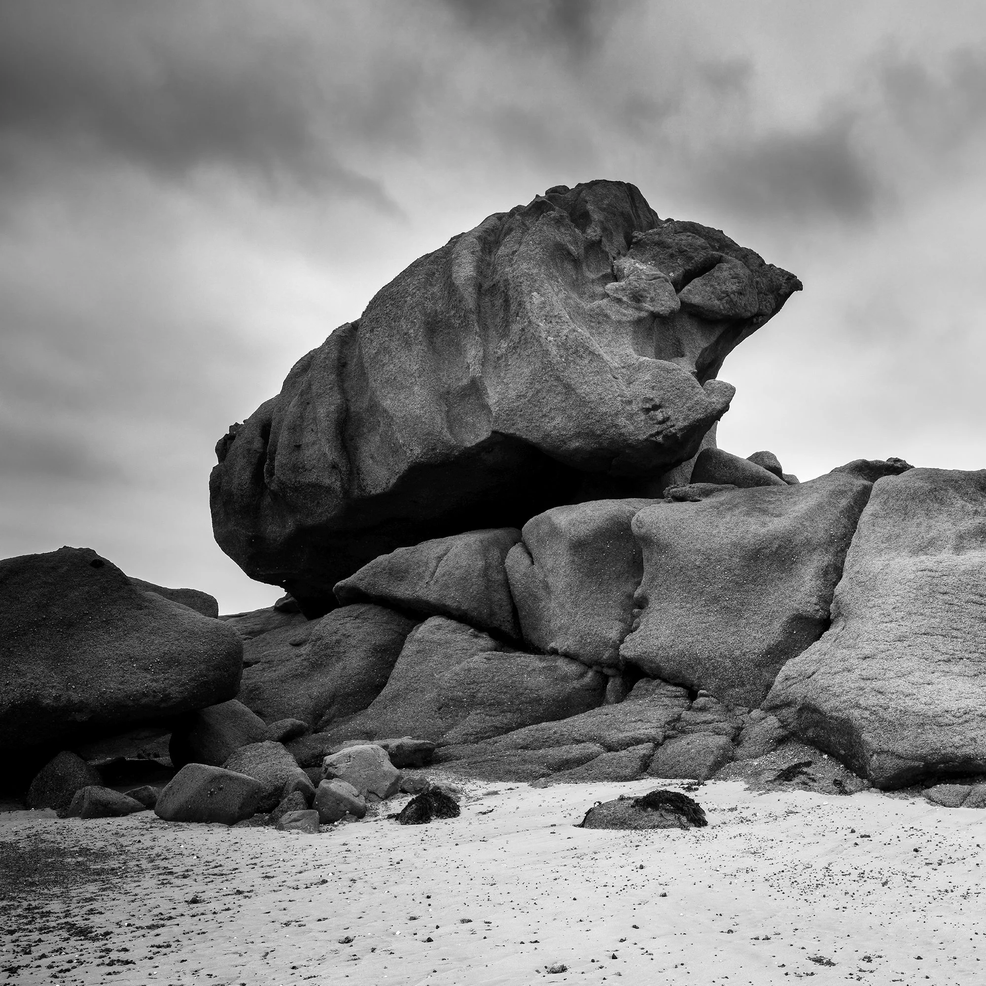 Close-up of Crab Claws Rock Study 1 by Gerald Berghammer, showing the texture and detail of the granite formations in Brittany, France.
