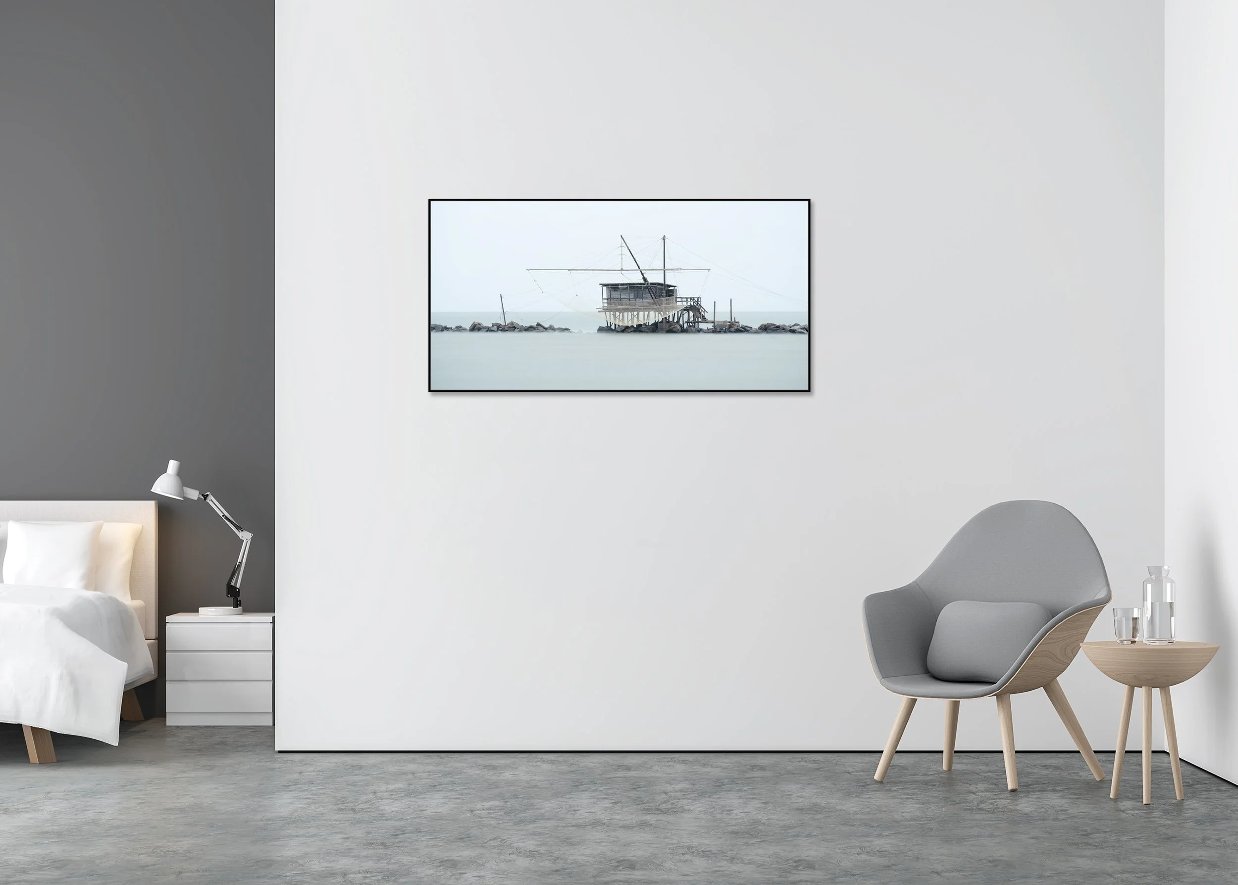 Retoni Study 4 displayed in a modern interior as a colour Dibond print in a black aluminium ArtBox frame by Gerald Berghammer.