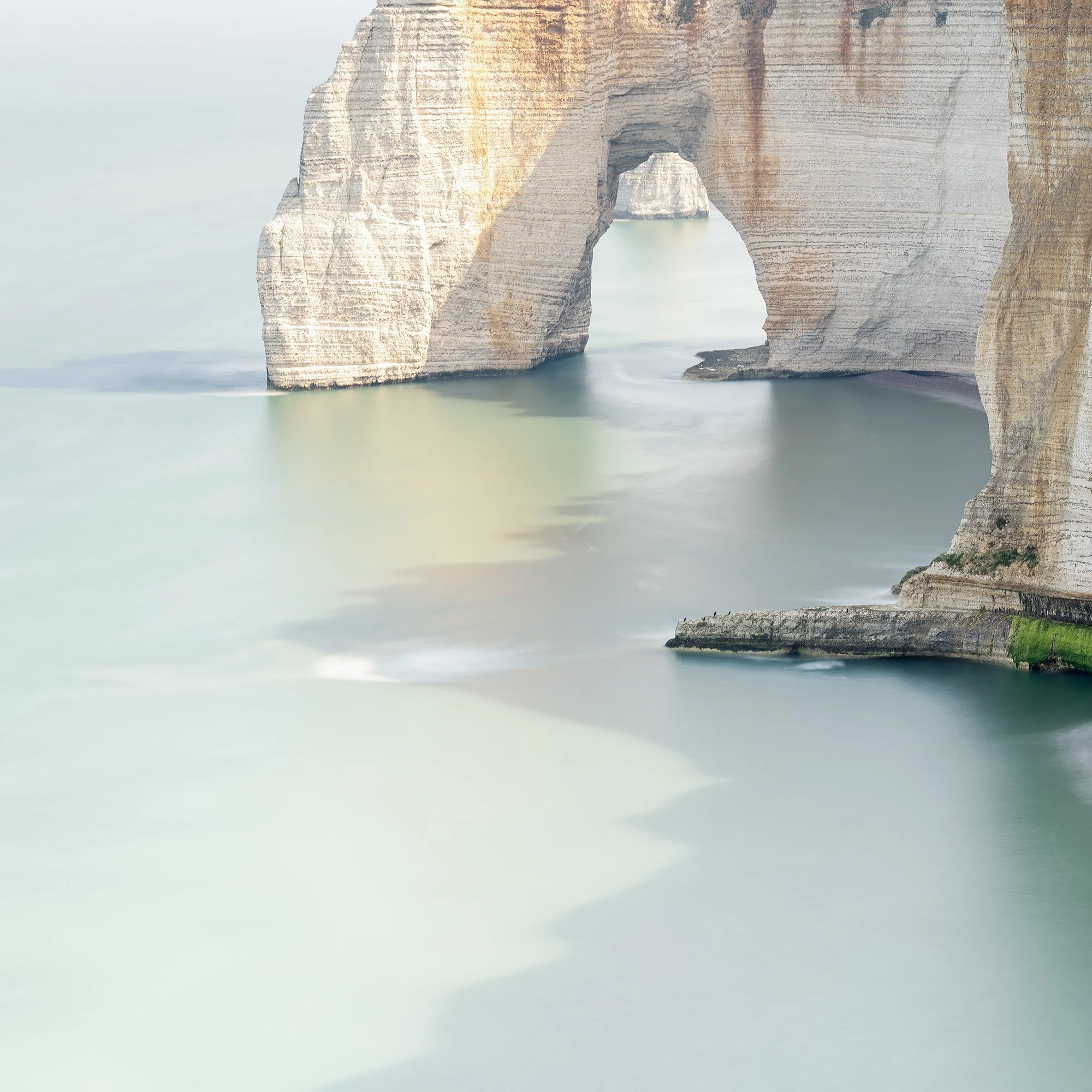 Close-up of Alabaster Coast, Study 3, a colour fine art photograph of Étretat’s chalk cliffs.