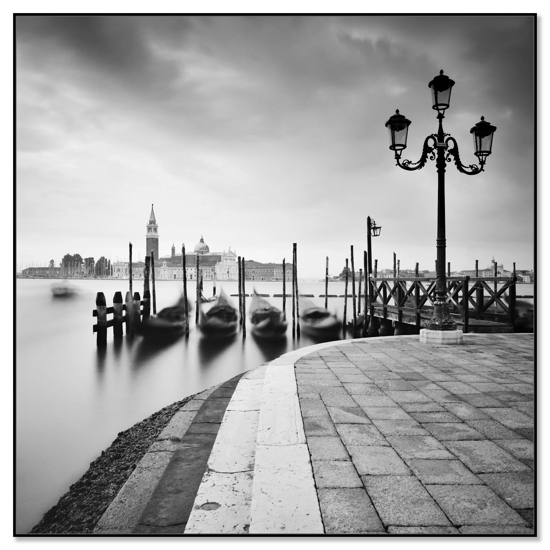 Basilica di San Giorgio Maggiore Study 2 by Gerald Berghammer, black-and-white fine art print in a black aluminium ArtBox frame.