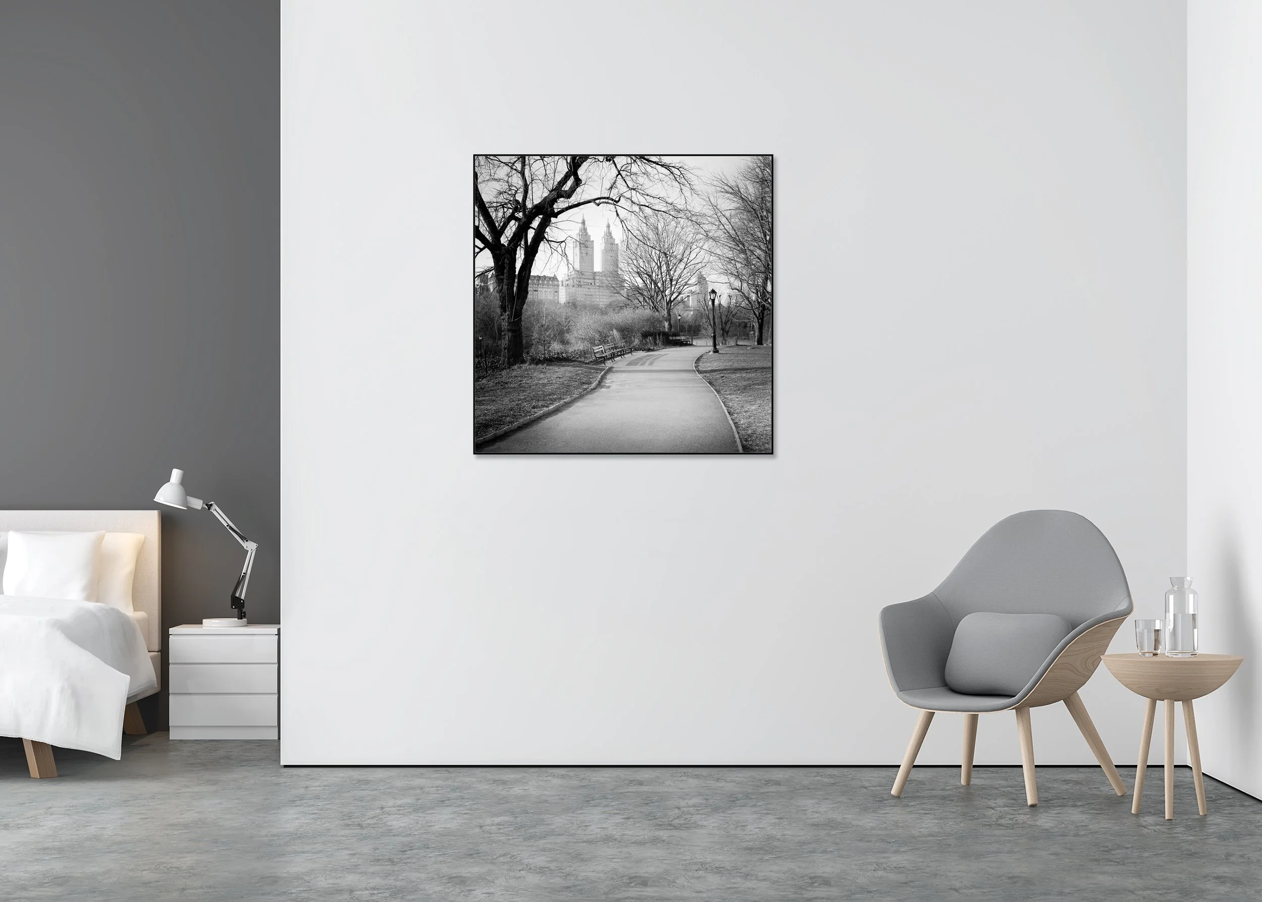 The San Remo Study 2 by Gerald Berghammer displayed in a contemporary interior in a black aluminium ArtBox.