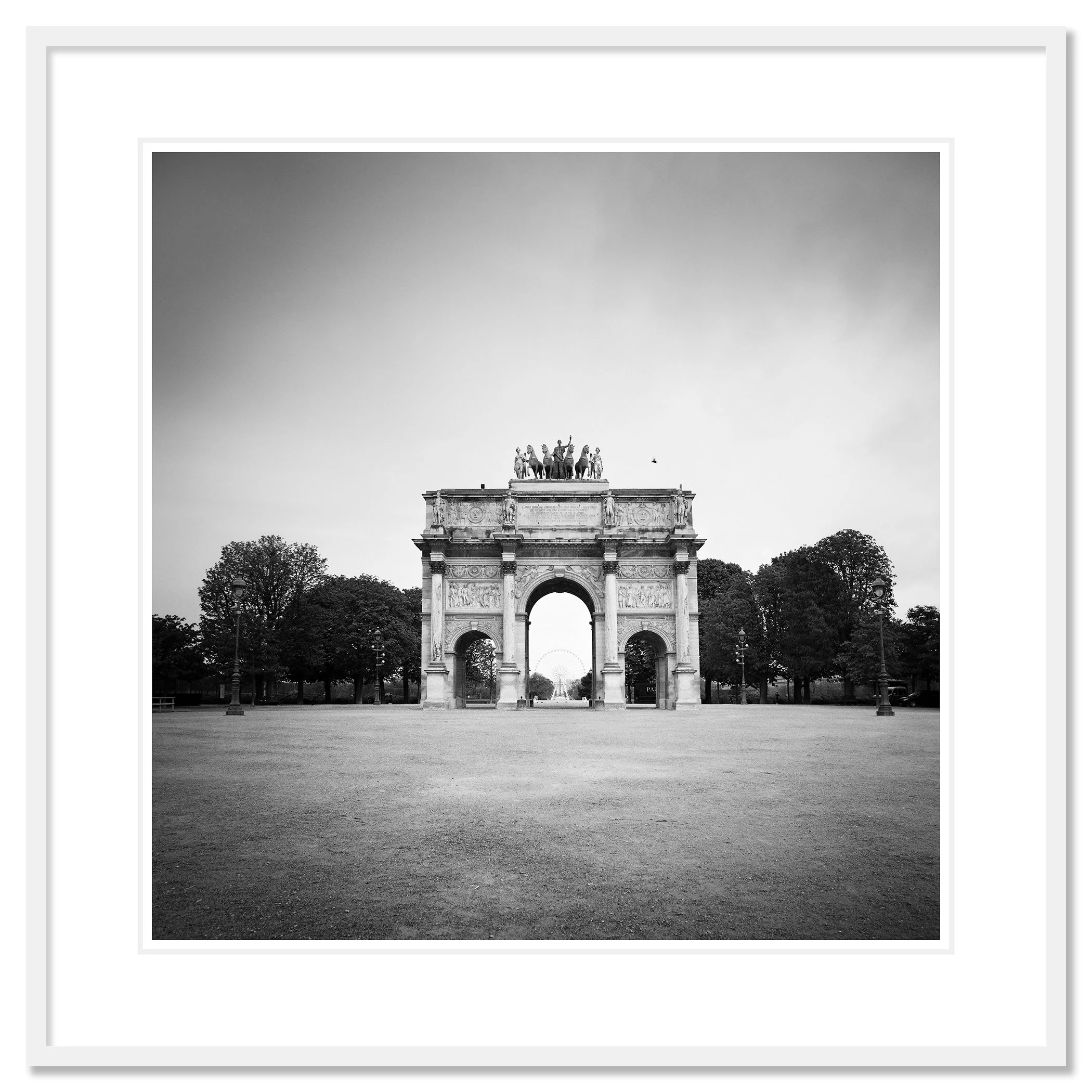 Arc de Triomphe du Carrousel displayed as an archival pigment print with a white mount by Gerald Berghammer.