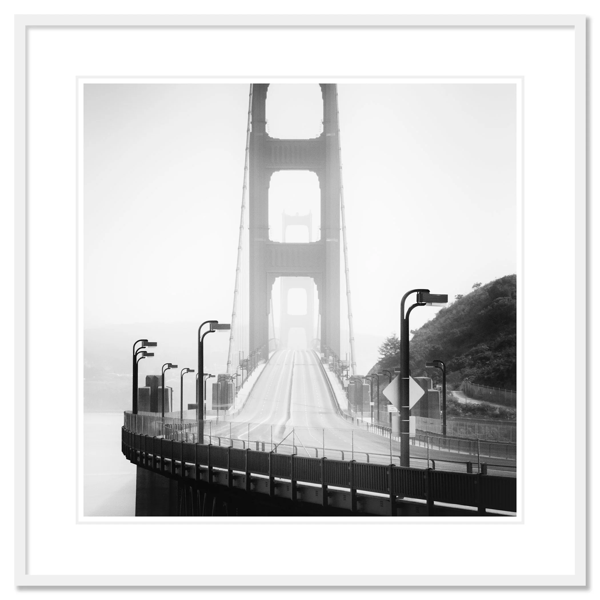 Golden Gate Bridge Study 7 by Gerald Berghammer, fine art print in a white aluminium frame with white mount.
