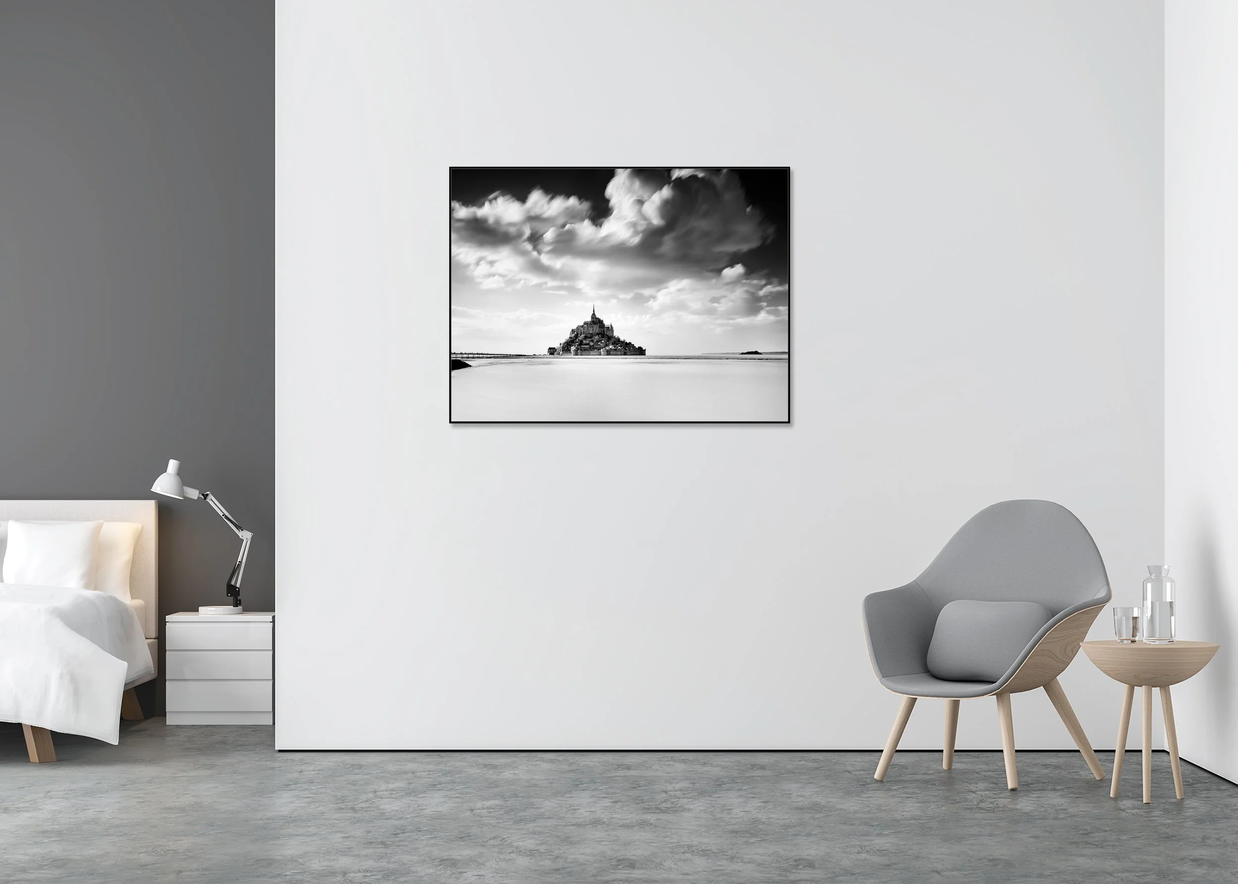 Gerald Berghammer - Mont Saint Michel, cityscape, abbey, Normandie, France, CromaLuxe print, aluminium art box