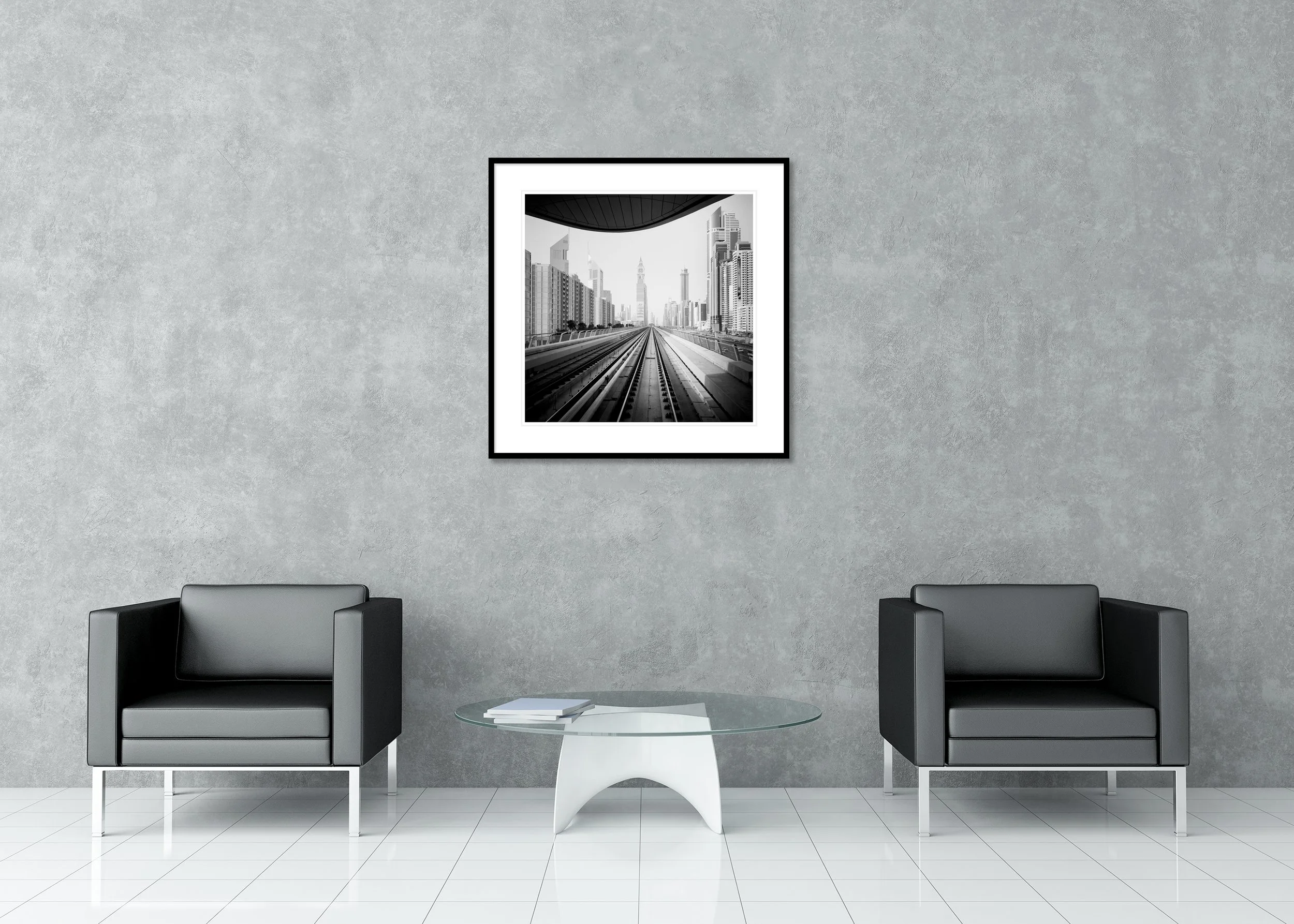 Surreal World displayed as an archival pigment print in a black aluminium frame with a white mount by Gerald Berghammer.