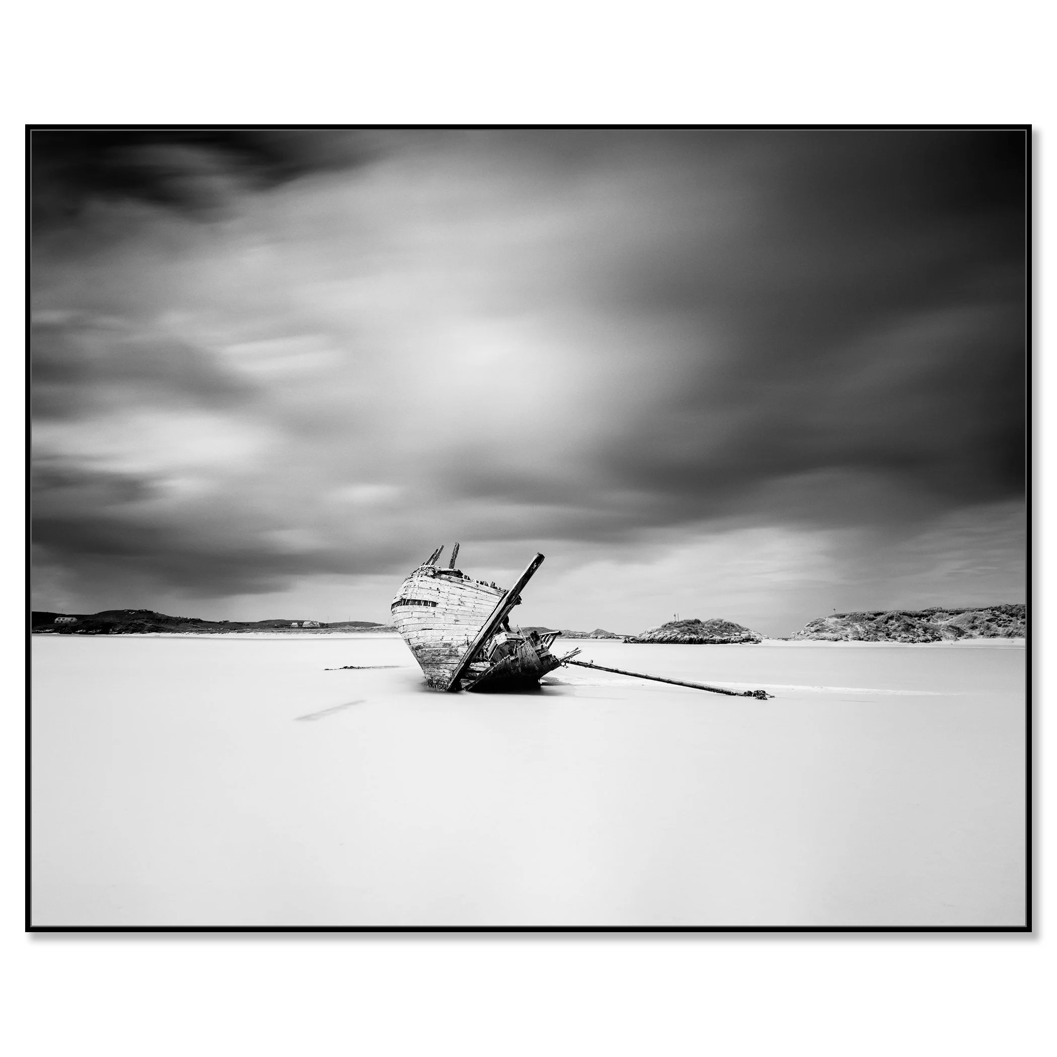 Bad Eddie’s Boat, Study 1 mounted on aluminium Dibond in a black ArtBox frame by Gerald Berghammer.