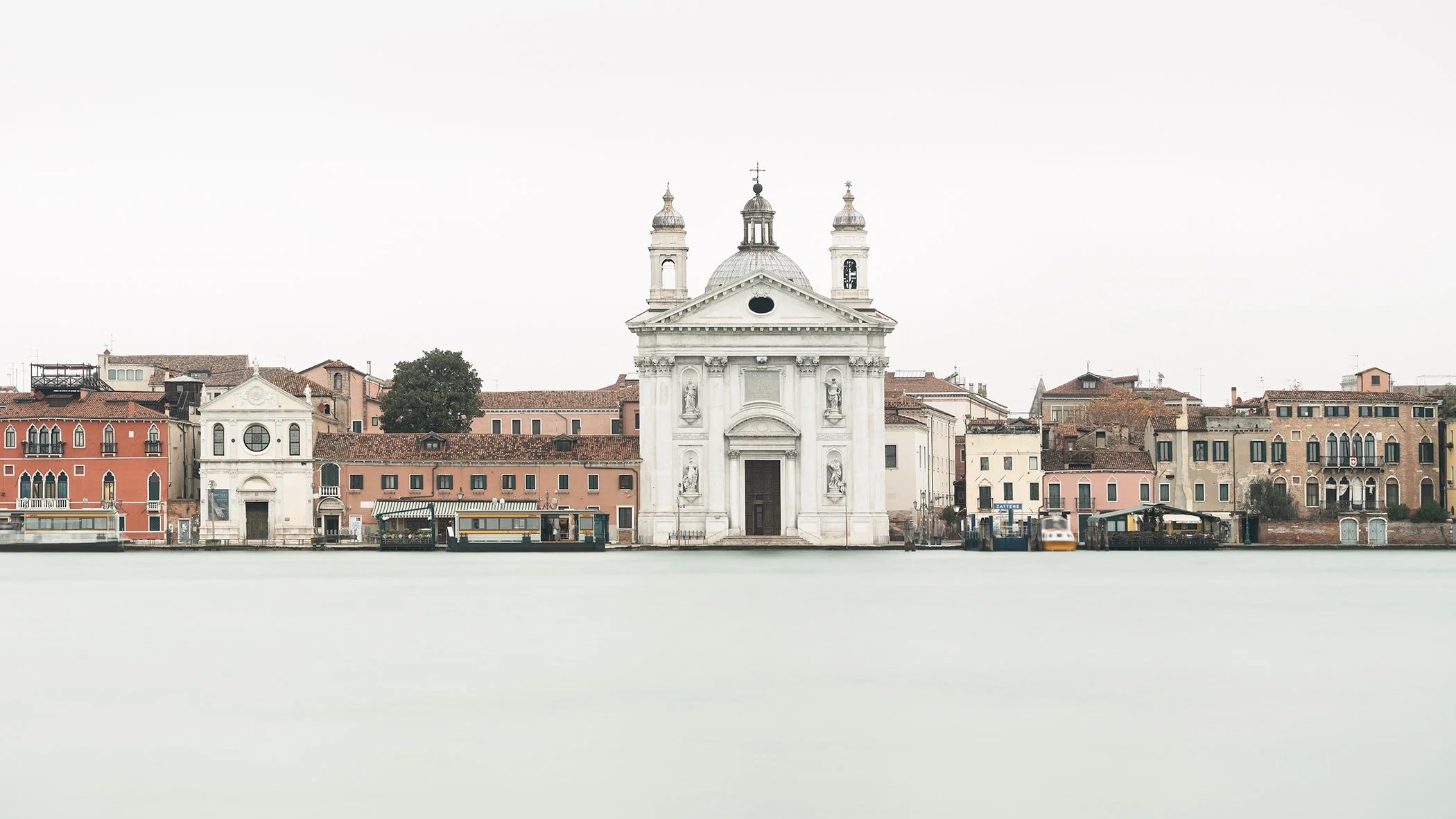 View of Venice Panorama Study 1, colour fine art photograph of Santa Maria del Rosario and the historic Venetian waterfront by Gerald Berghammer.