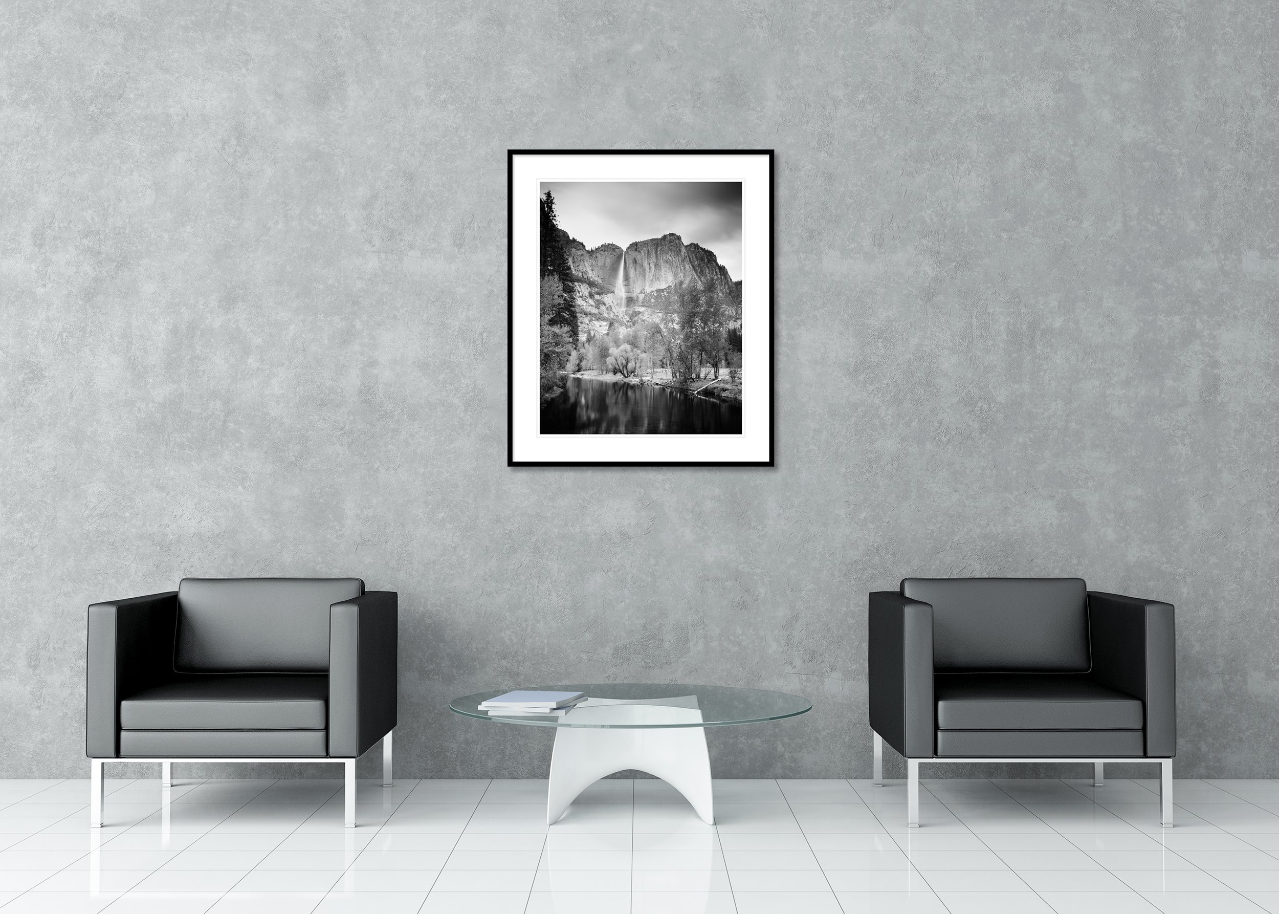 Gerald Berghammer - Upper Yosemite Falls, american landscape, California, USA, Archival pigment print, aluminium frame, passe-partout, anti reflex glass