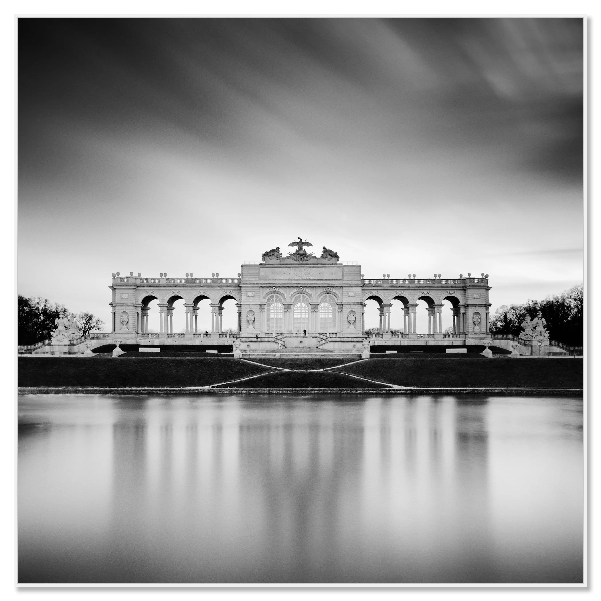 Gloriette Study 2 mounted on aluminium Dibond in a white aluminium ArtBox frame by Gerald Berghammer.