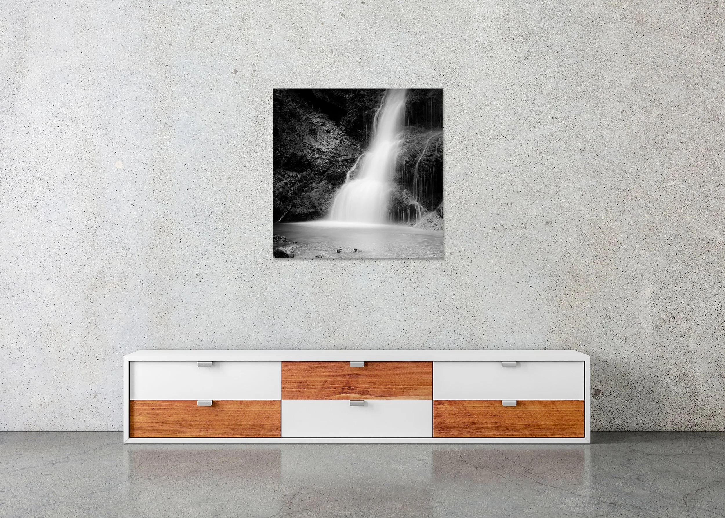 Gerald Berghammer - Waterfall, long exposure, abstract waterscape, Germany, ChromaLuxe print on aluminium, frameless