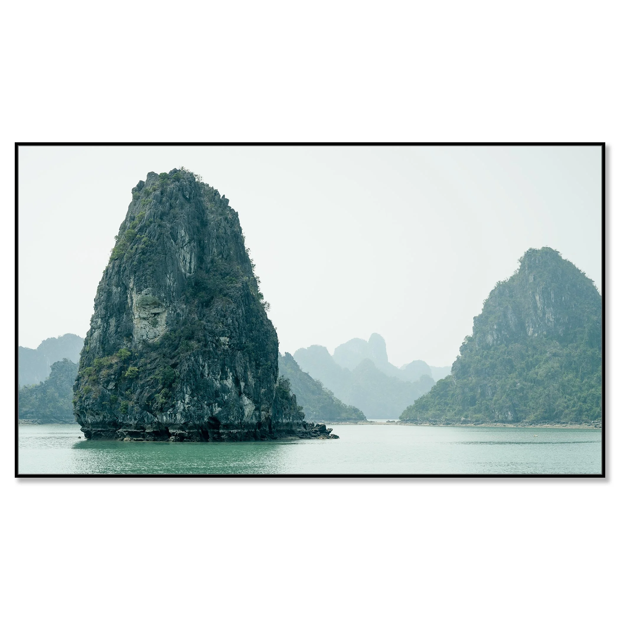 Green Limestone Cliffs Study 1 mounted on aluminium Dibond in a black ArtBox frame by Gerald Berghammer.