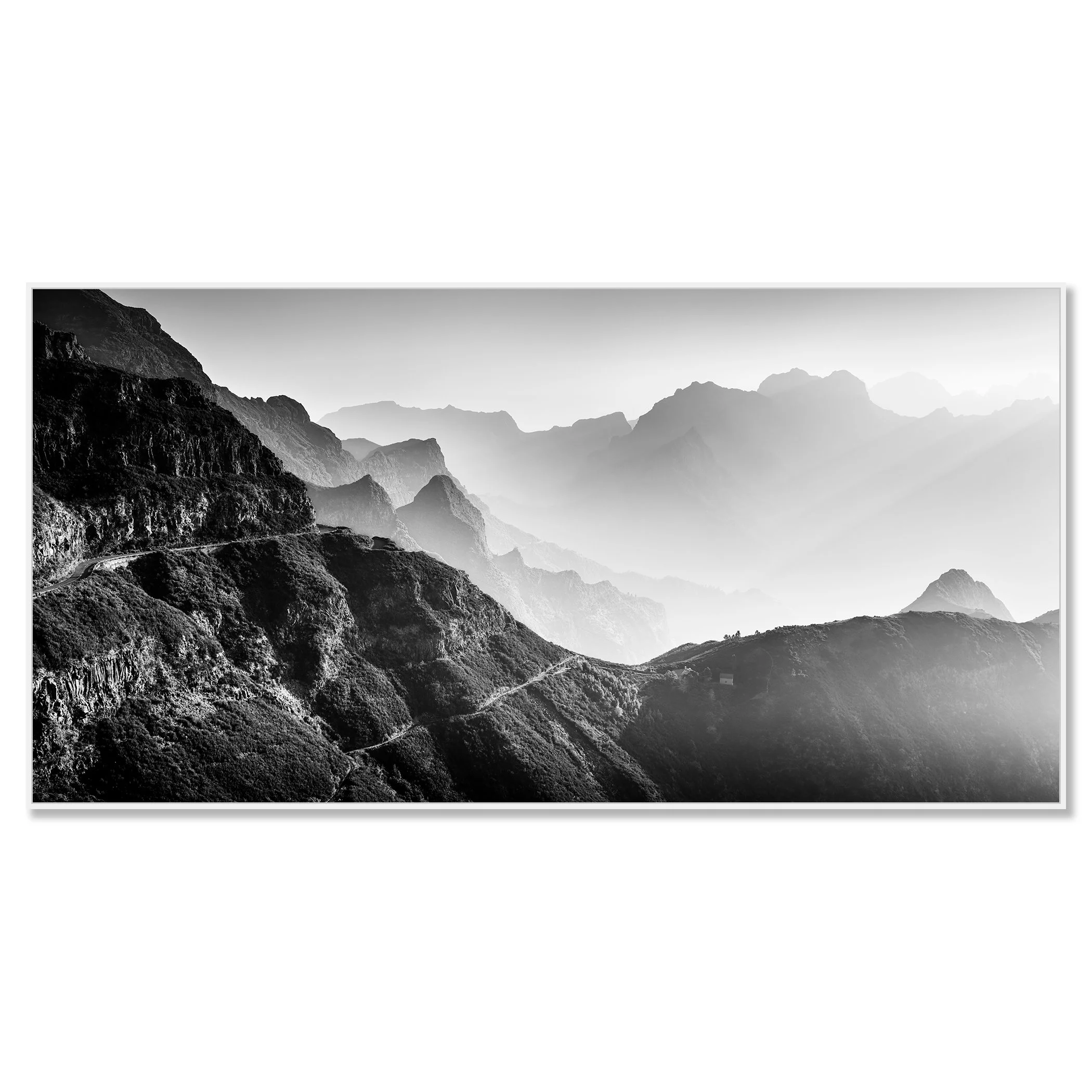 Morning Light in the Mountains Study 3 by Gerald Berghammer in a white aluminium ArtBox frame.