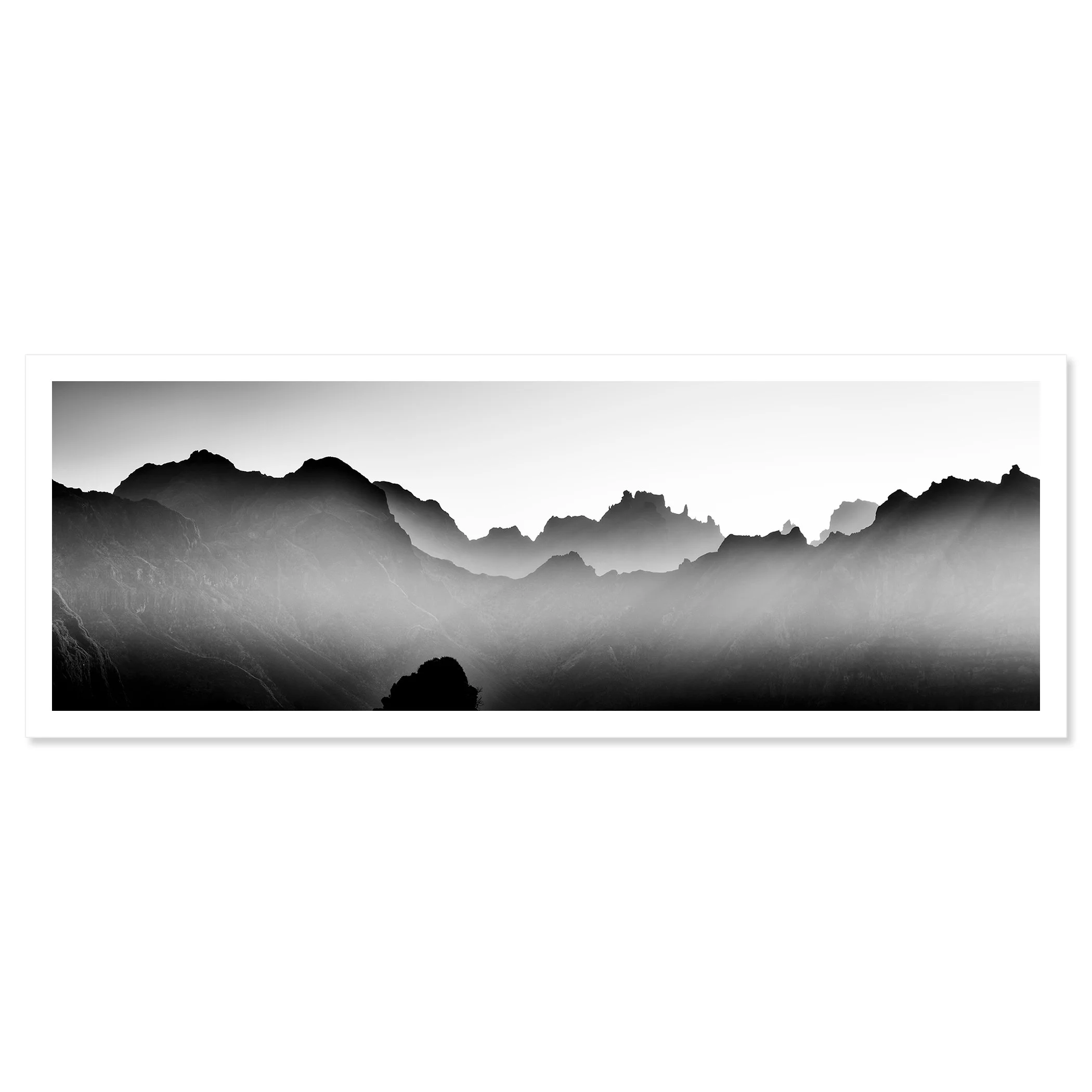 Mountains in Shadow with Morning Light fine art print from Madeira, Portugal, by Gerald Berghammer.