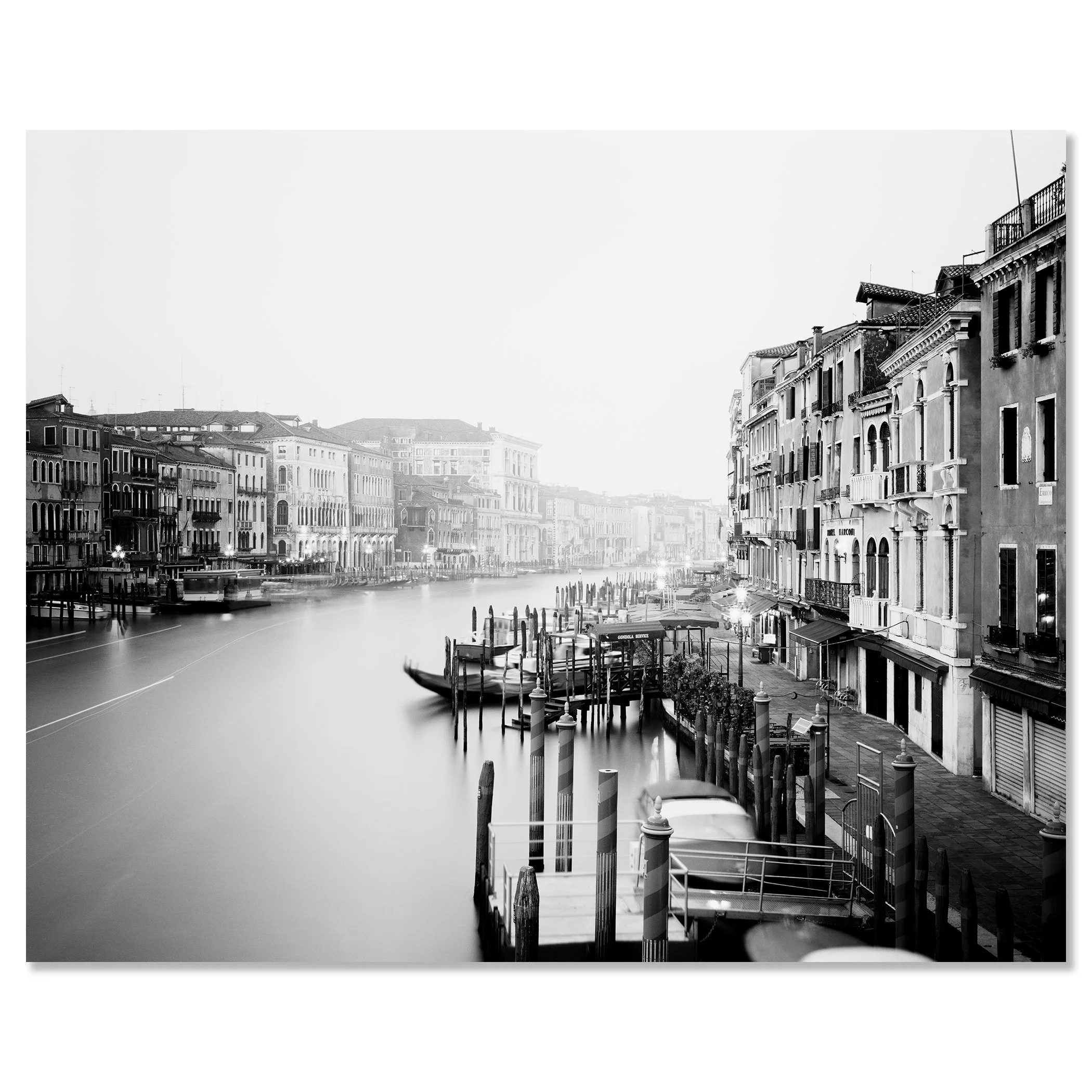 Canal Grande, Study 1 – Venice, frameless black-and-white photograph mounted on aluminium Dibond.