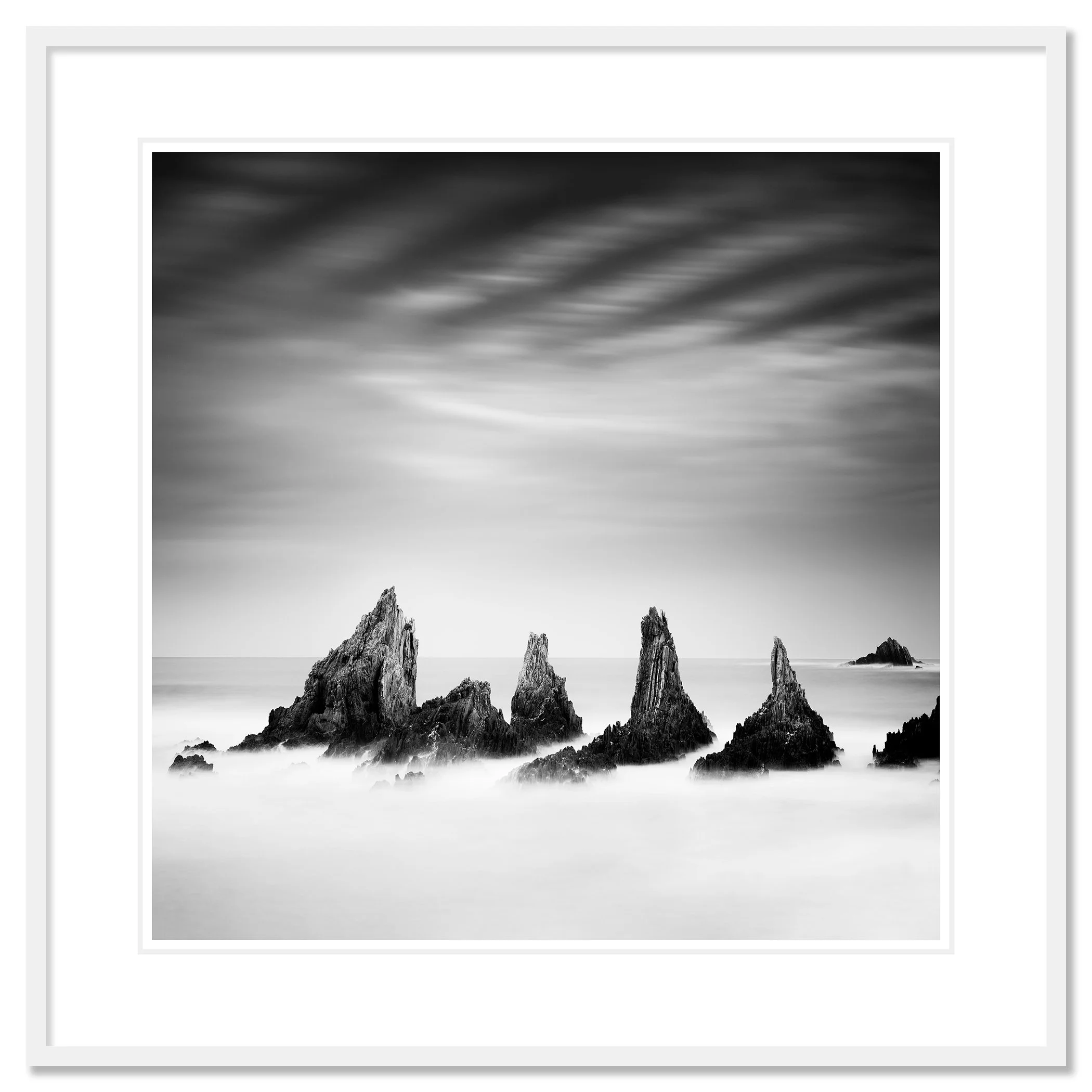 Rocky Peaks Study 4 – Spain pigment print with mount in a white aluminium frame