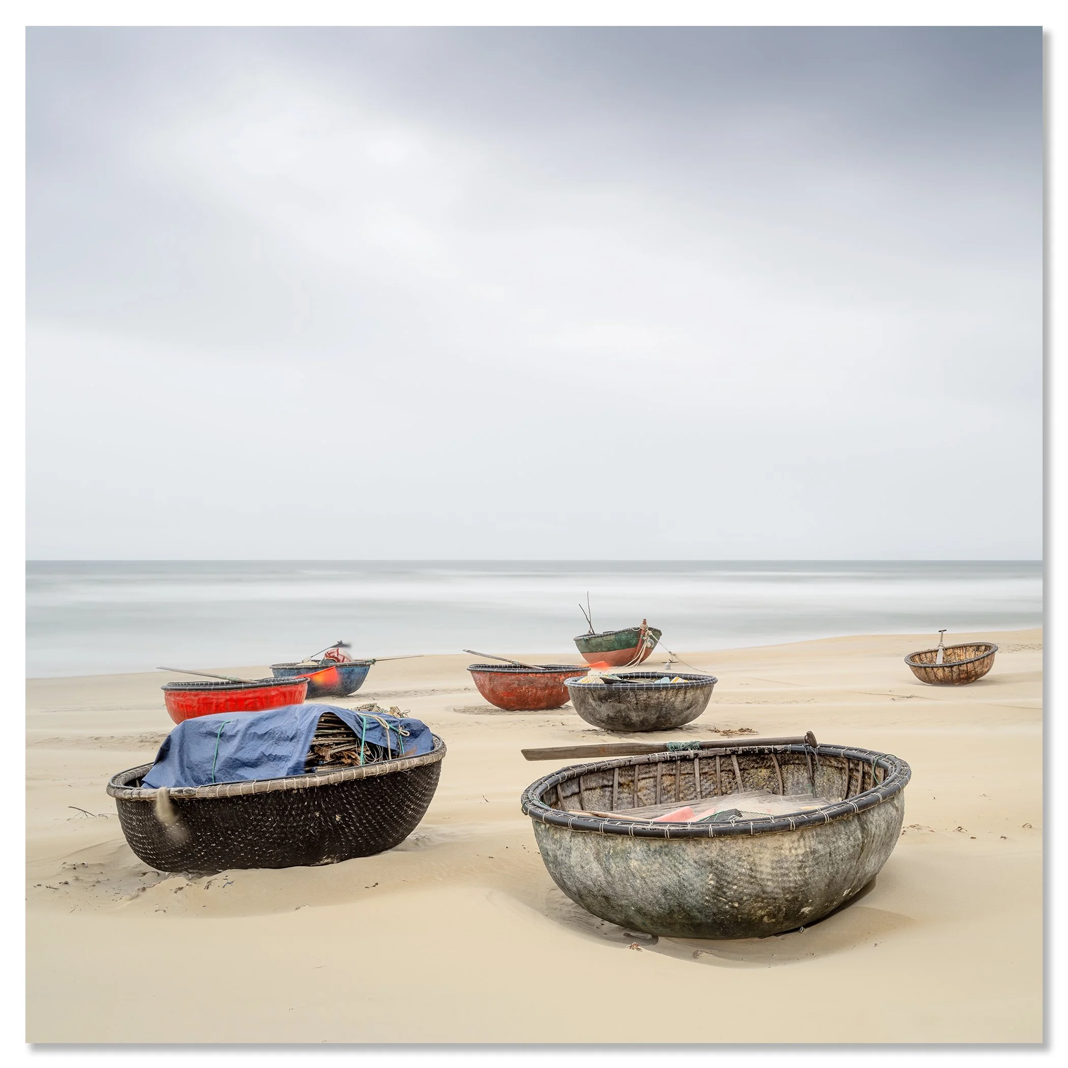 Coconut Boat Study 1 presented as a frameless colour artwork mounted on aluminium Dibond. Photo by Gerald Berghammer.