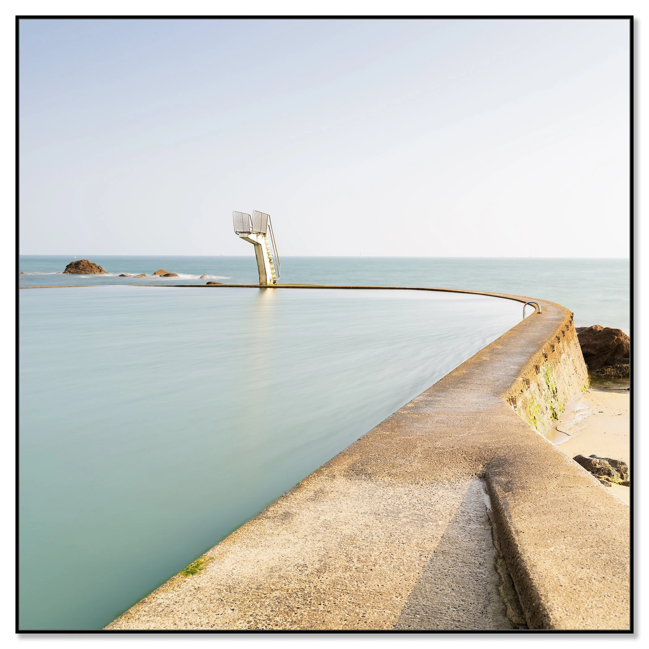 Seawater Swimming Pool Study 2 – France colour photograph in a black aluminium ArtBox frame