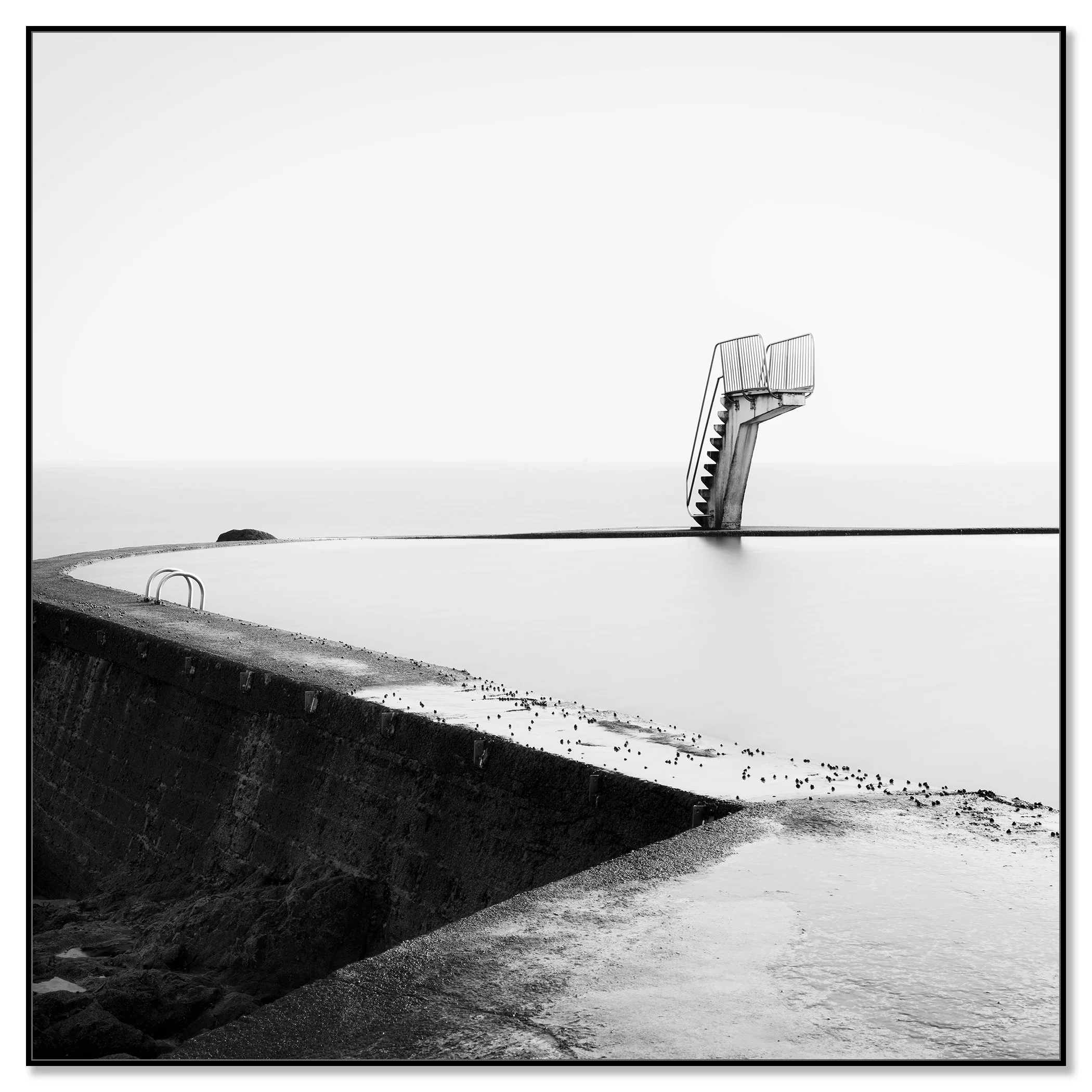 Diving Platform Study 3 by Gerald Berghammer mounted on aluminium Dibond in a black ArtBox frame.