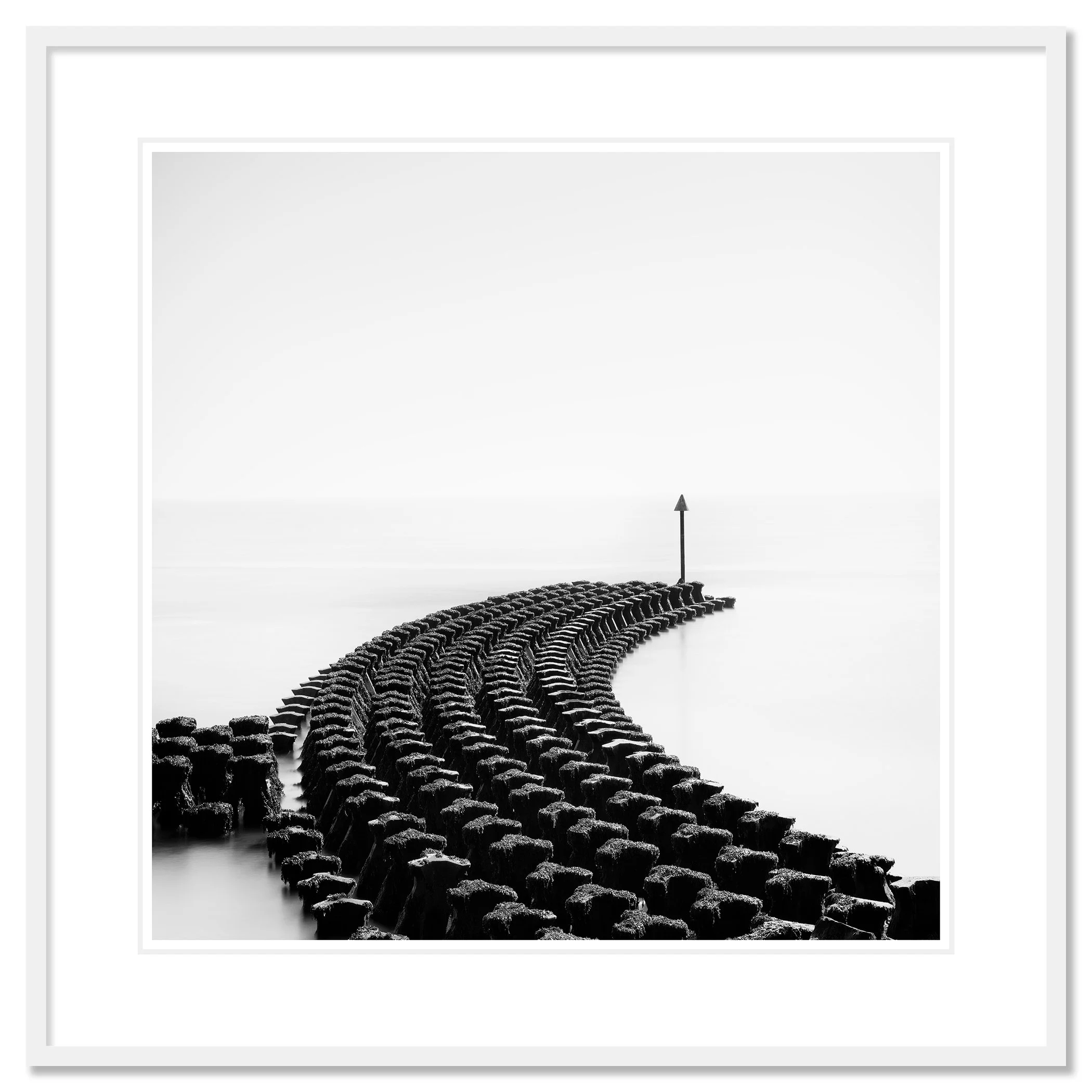 Cobbolds Point Study 1 presented as an archival pigment print in a white aluminium frame with a white mount by Gerald Berghammer.