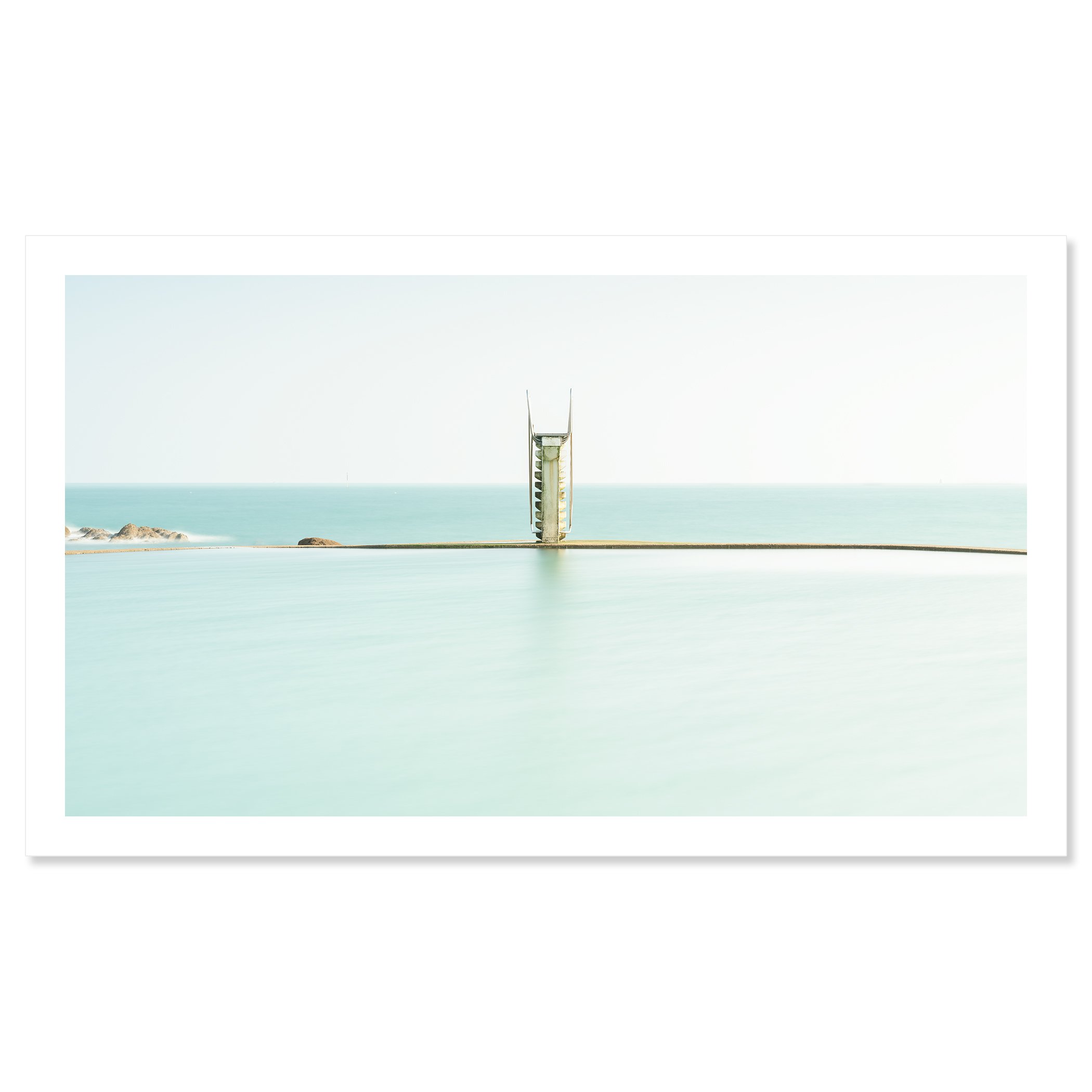 Diving Platform Panorama Study 2 by Gerald Berghammer shown as an archival pigment print with a white border.