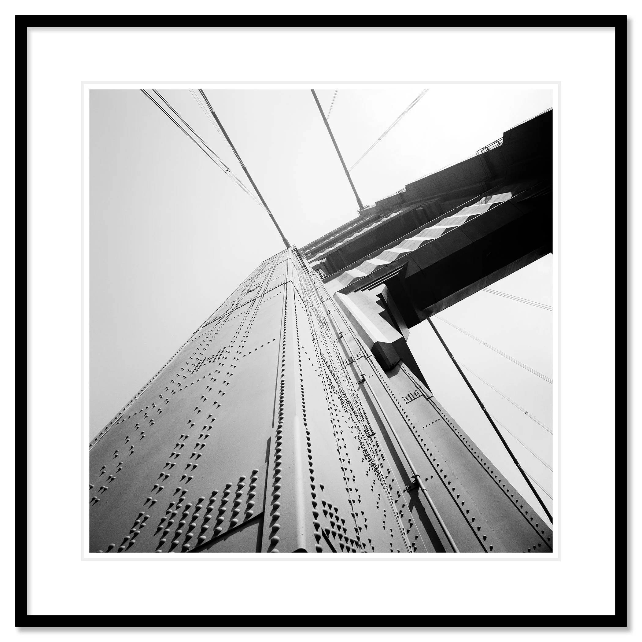 Golden Gate, Detail Study 2 by Gerald Berghammer in a black aluminium frame with white mount.