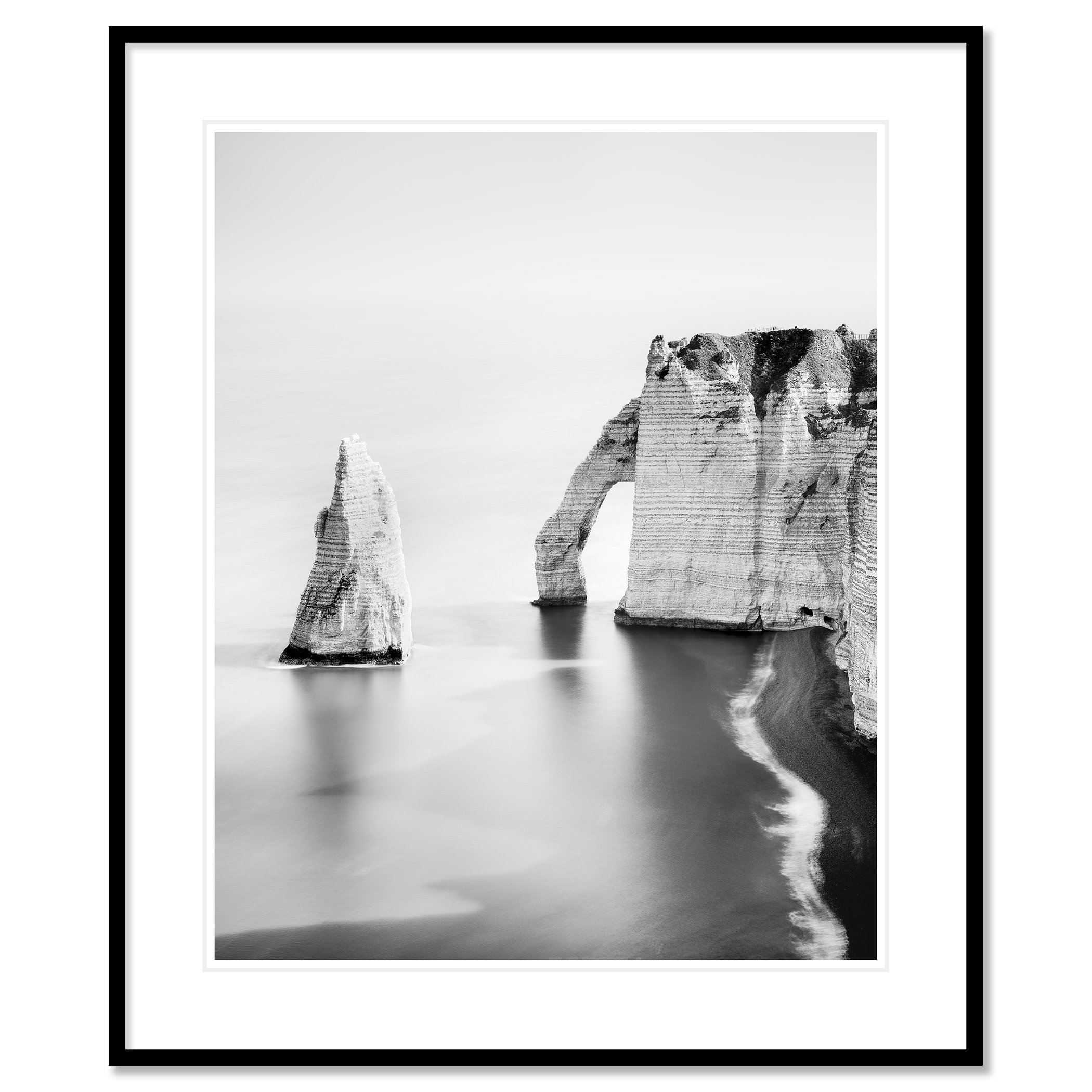 The Cliffs of Étretat, Study 3 by Gerald Berghammer, archival pigment print in a black aluminium frame with a white mount.