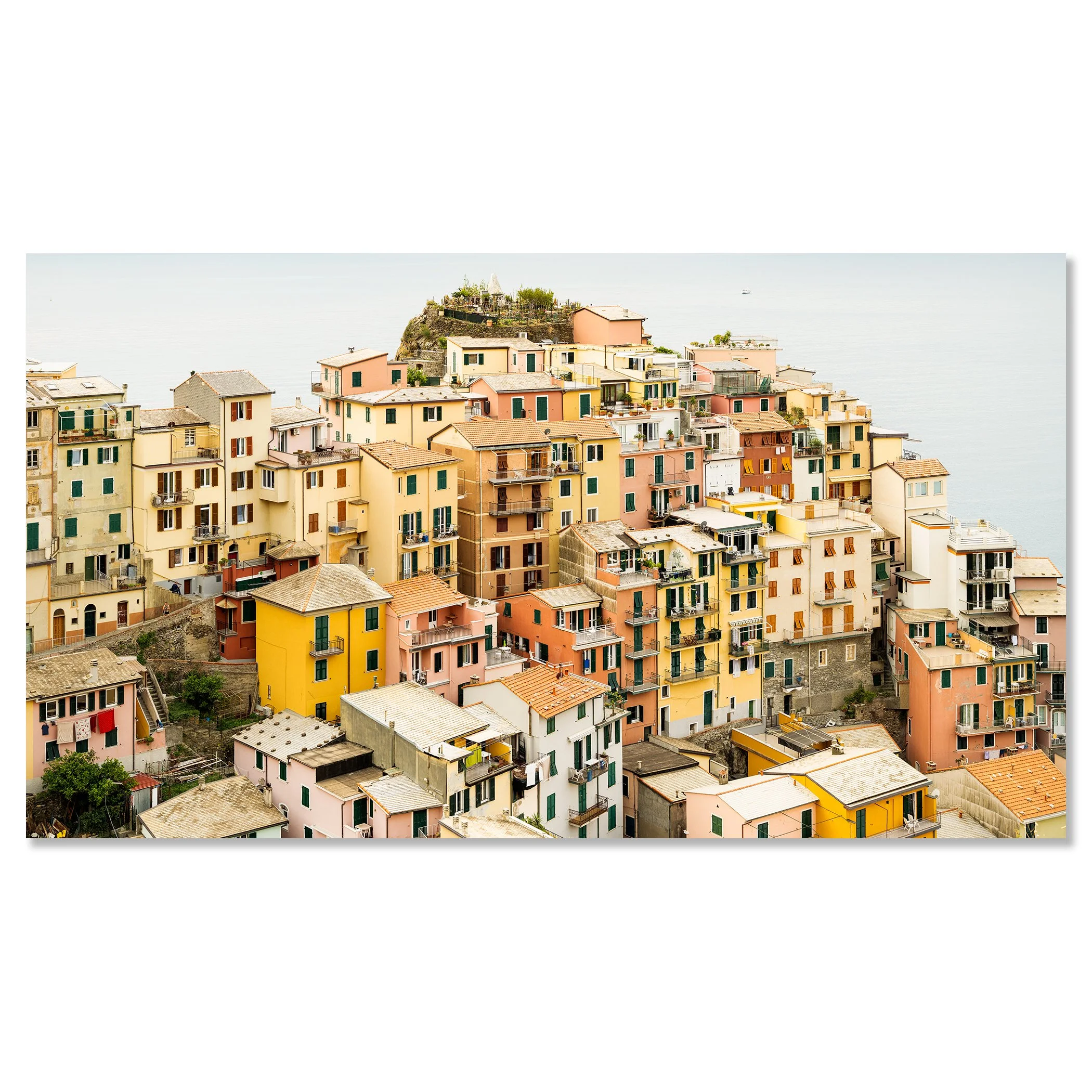 Colorful hillside houses in Cinque Terre, Italy overlooking the sea – dibond frameless