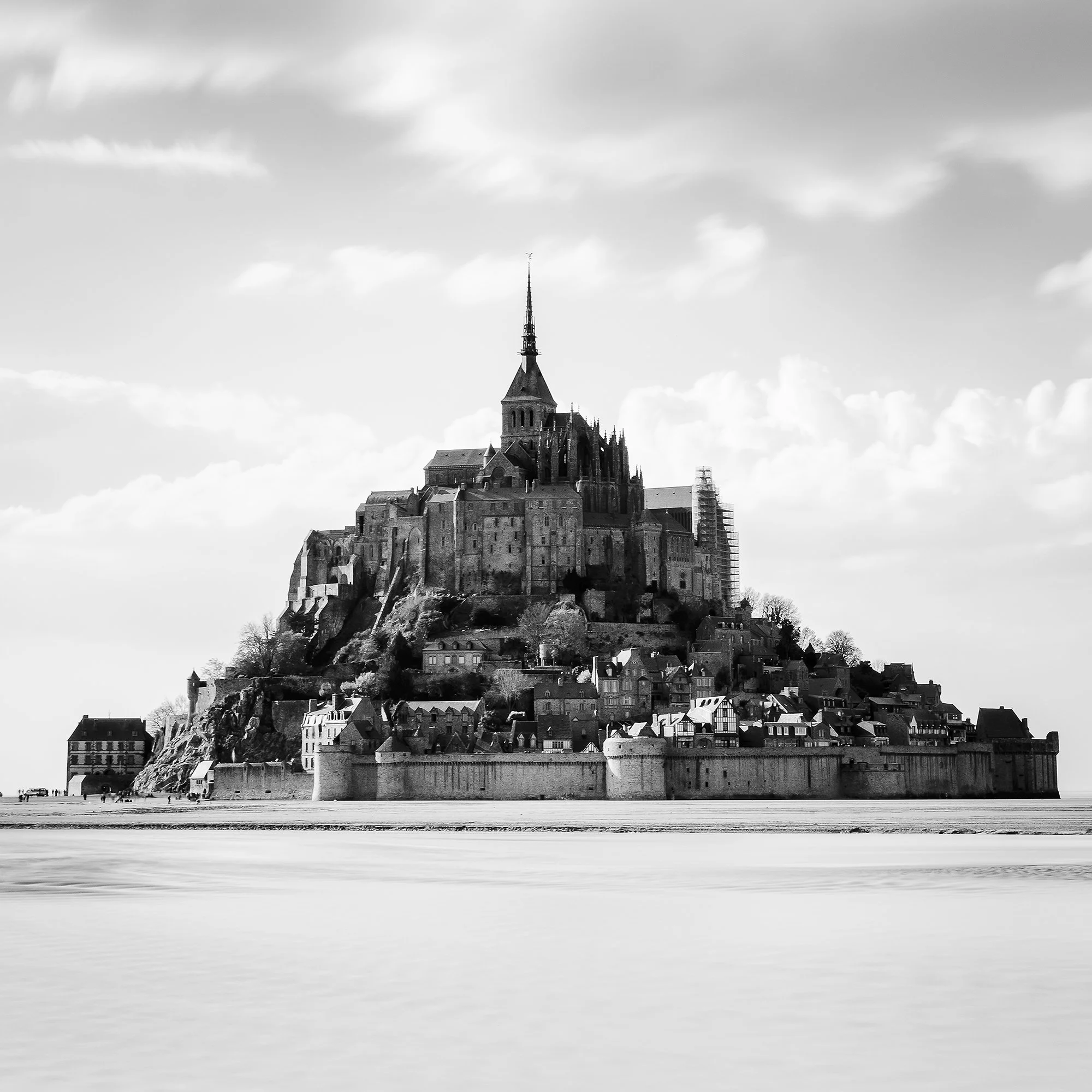 Close-up detail of Mont-Saint-Michel Abbey in Normandy, France, by Gerald Berghammer.
