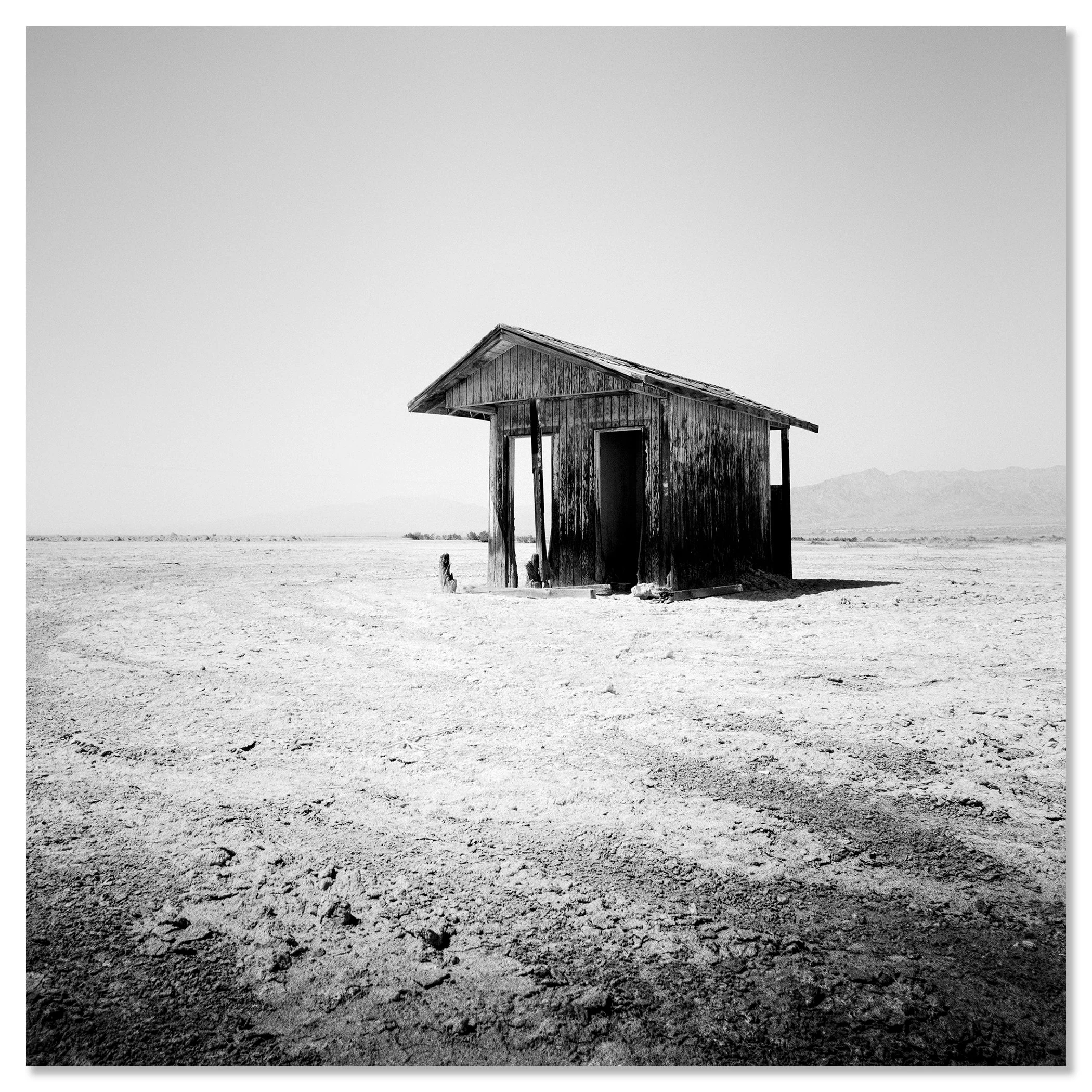 Bath House Study 1 shown as a frameless black-and-white artwork mounted on aluminium Dibond by Gerald Berghammer.
