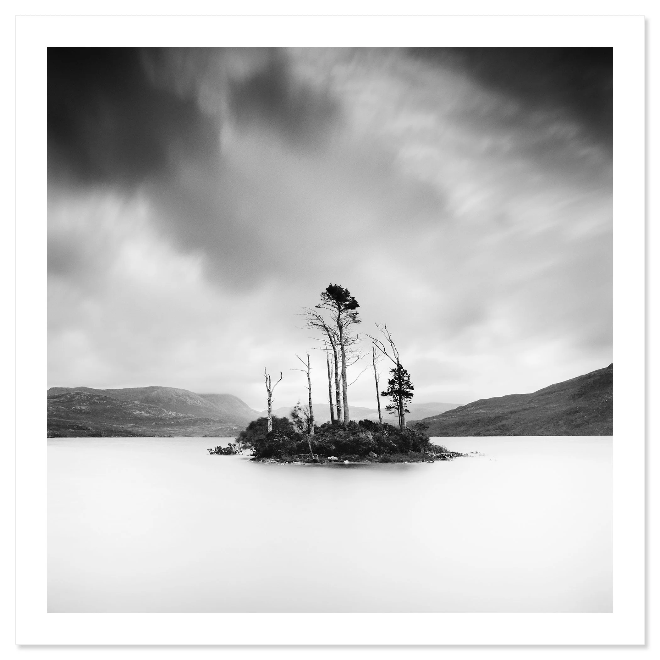 Drowned Island Study 1 shown as an archival fine art print with white border by Gerald Berghammer.