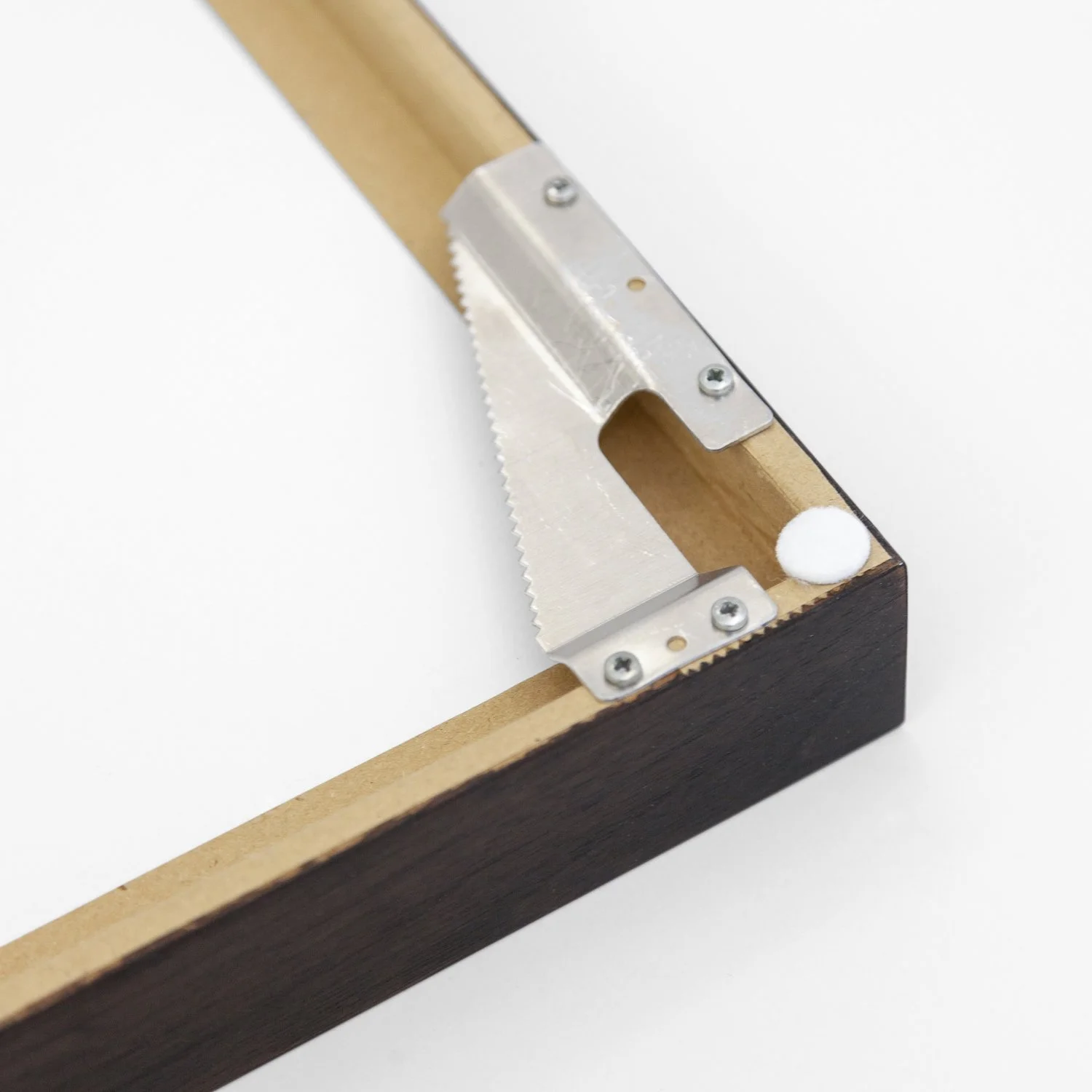 Metal wall-mounting bracket on the reverse of the framed Self Portrait Study 2 by Gerald Berghammer