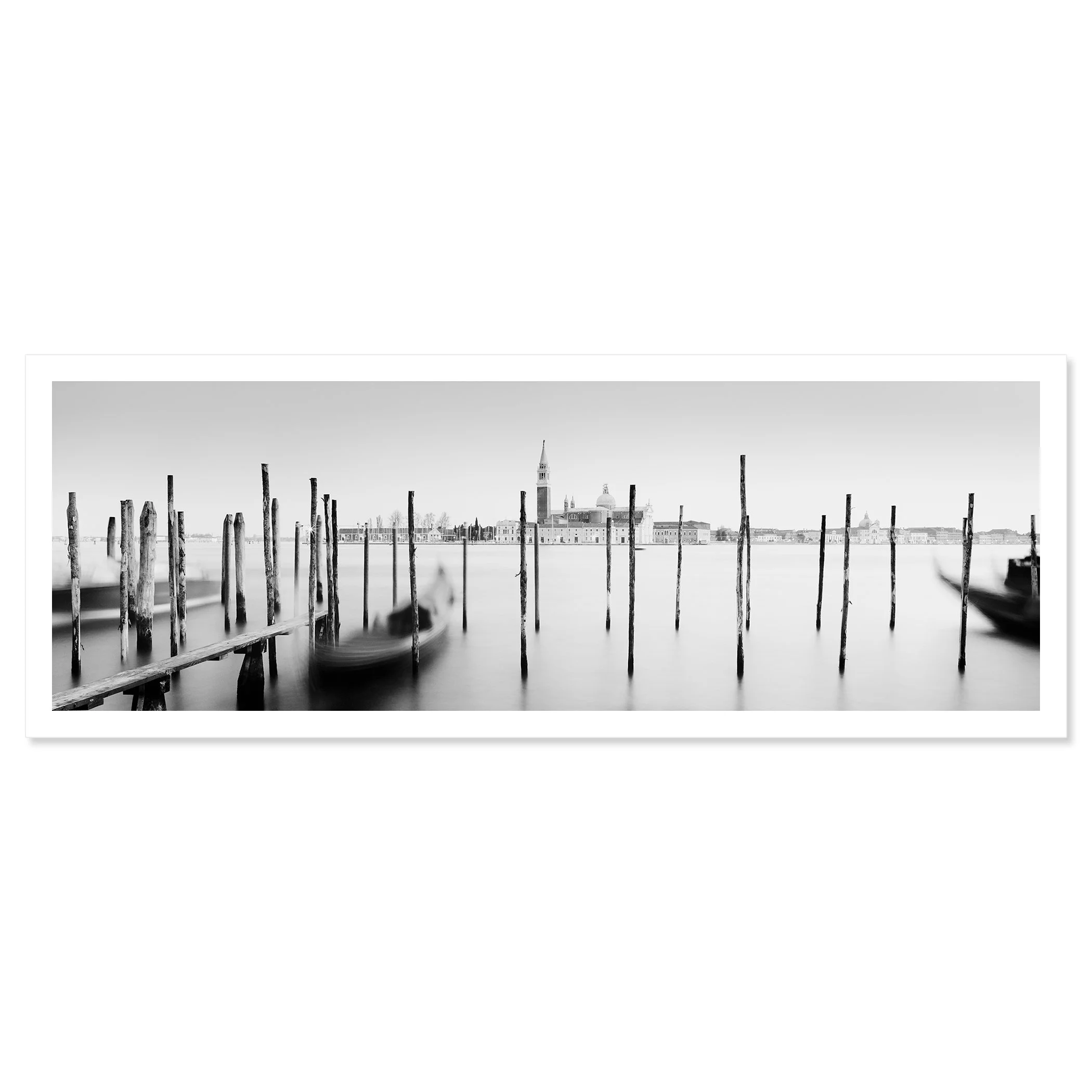 Basilica di San Giorgio Maggiore Panorama by Gerald Berghammer as a frameless black-and-white Dibond artwork.